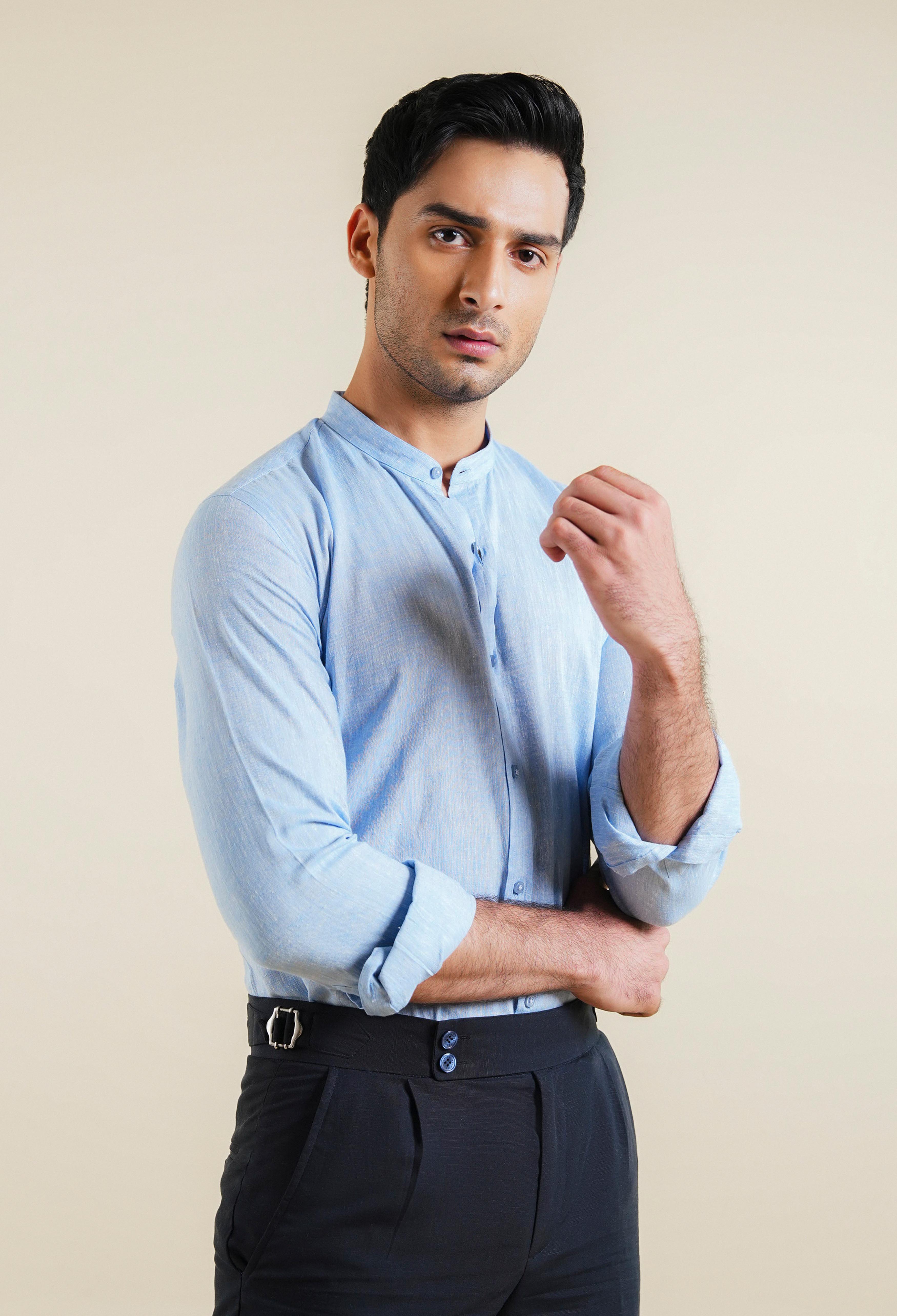Sky Blue Linen Shirt