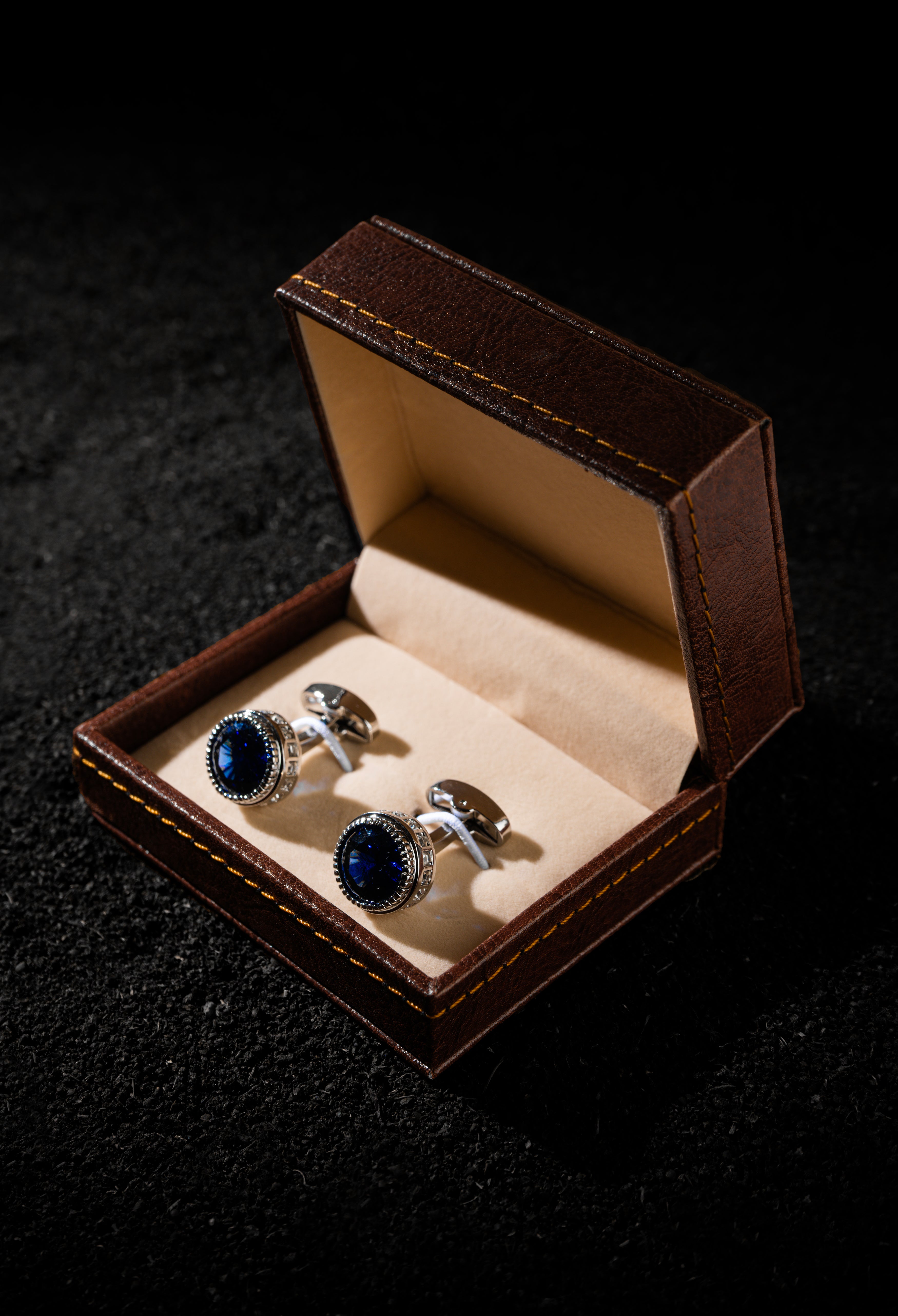 Bubble Blue Embedded Cufflink (CFL-000053)