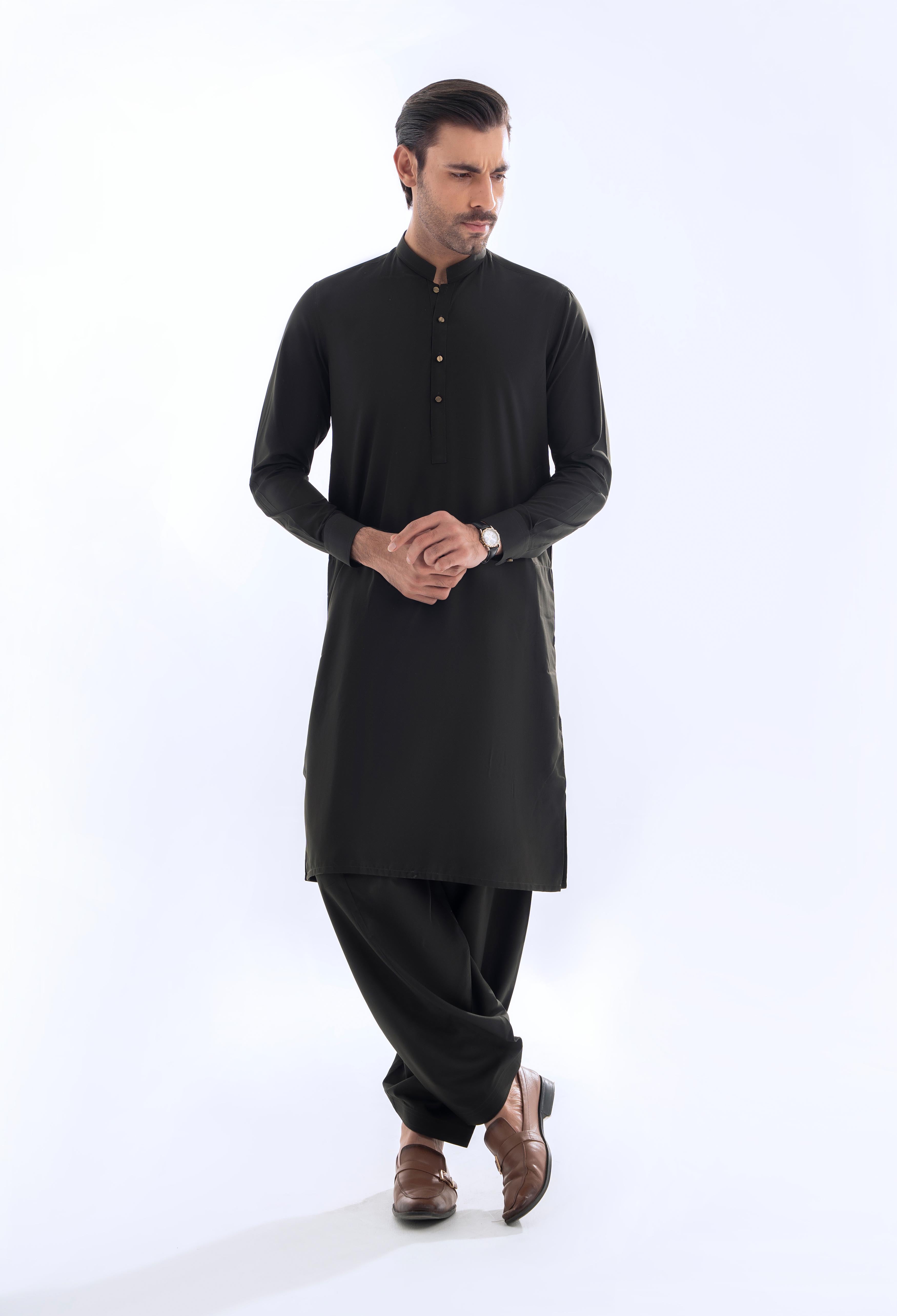 Emerald Green Plain Kameez Shalwar