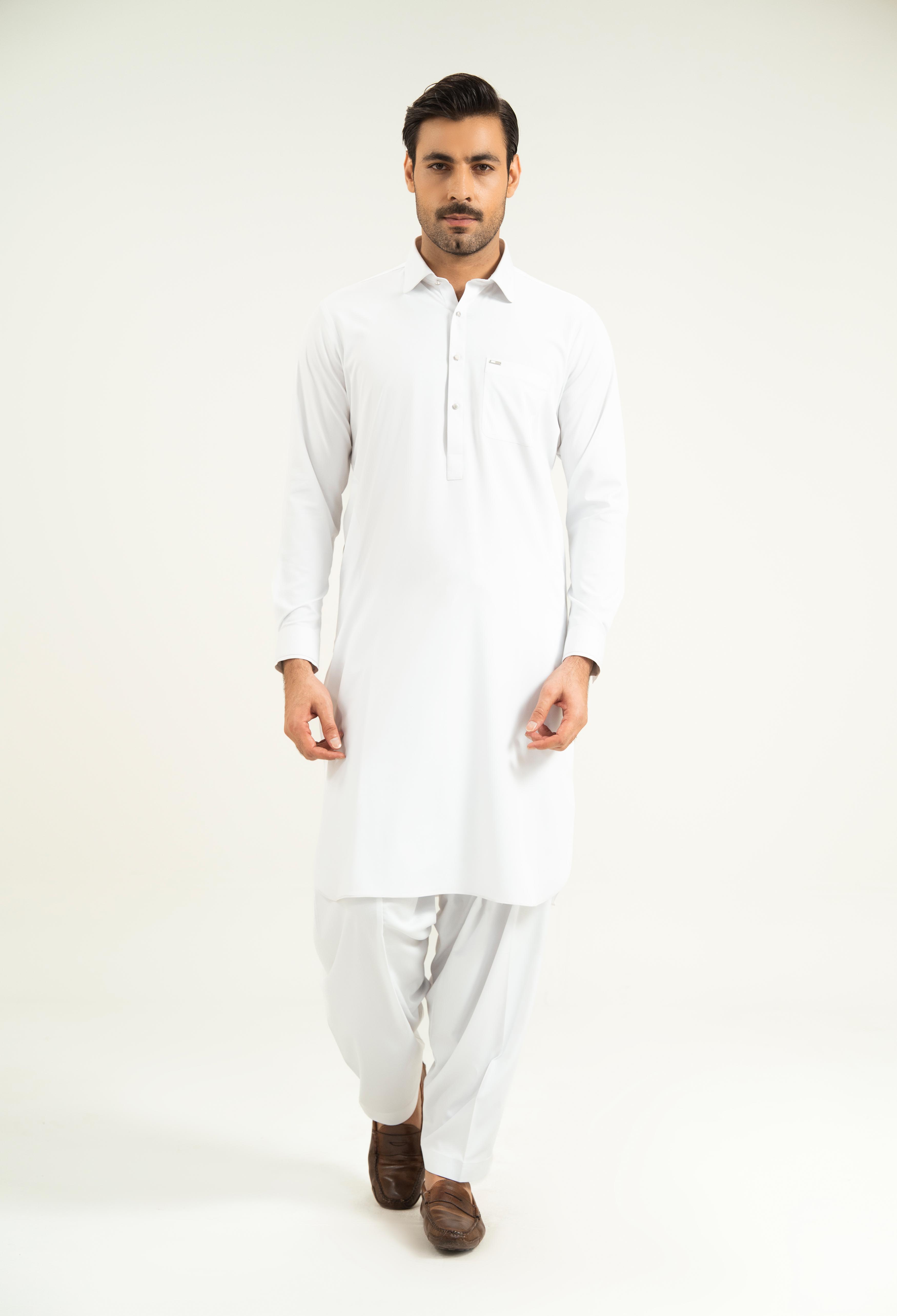 Chalk White Detailing Kameez Shalwar