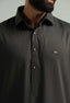 Olive Brown Blended Kameez Shalwar