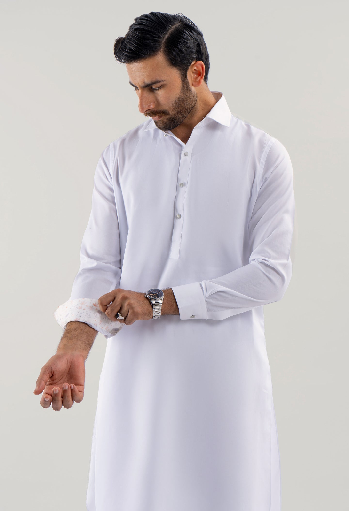 Daisy White Cotton Kameez Shalwar (GSS-000432)