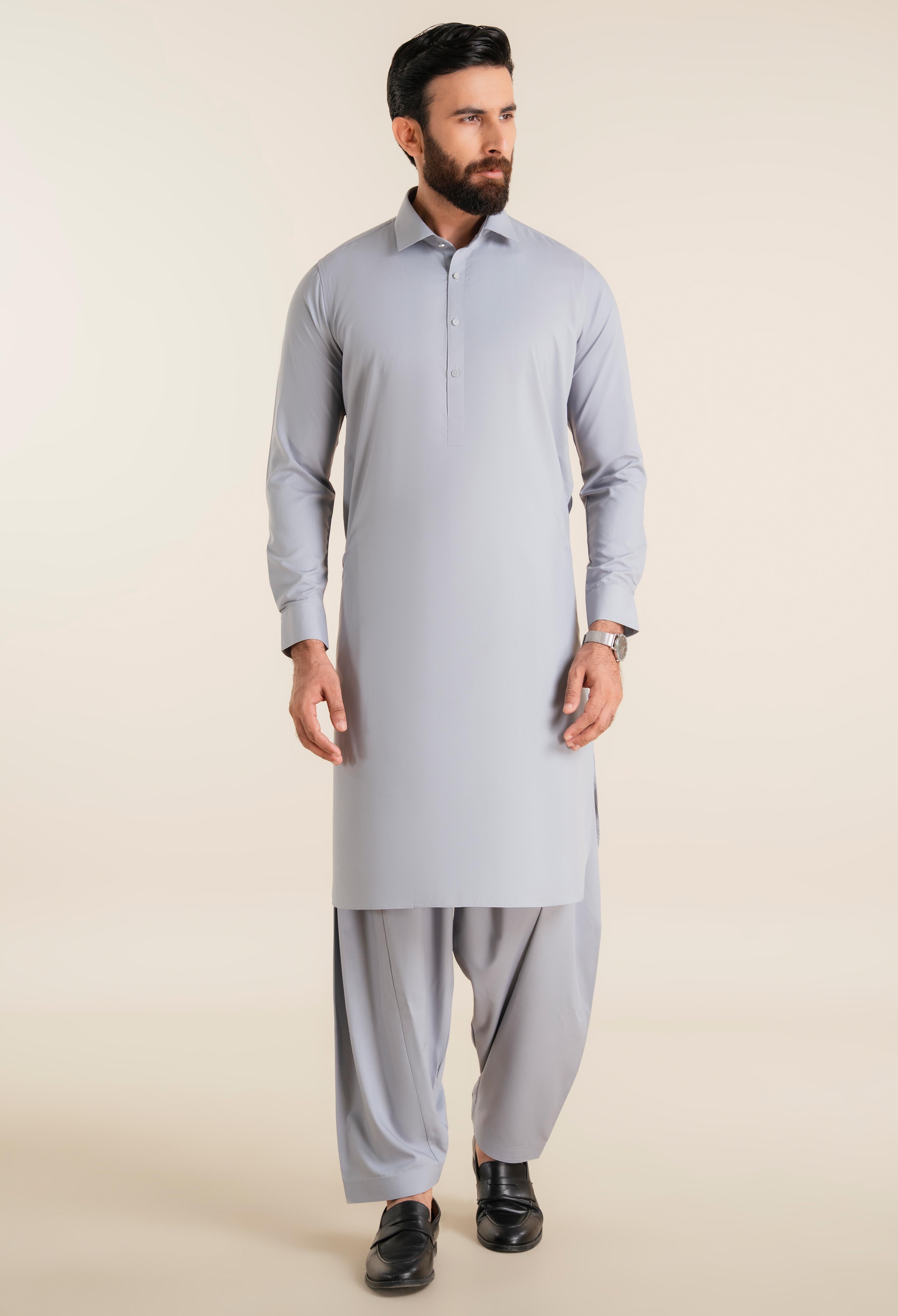 Died Day Grey Blended Kameez Shalwar