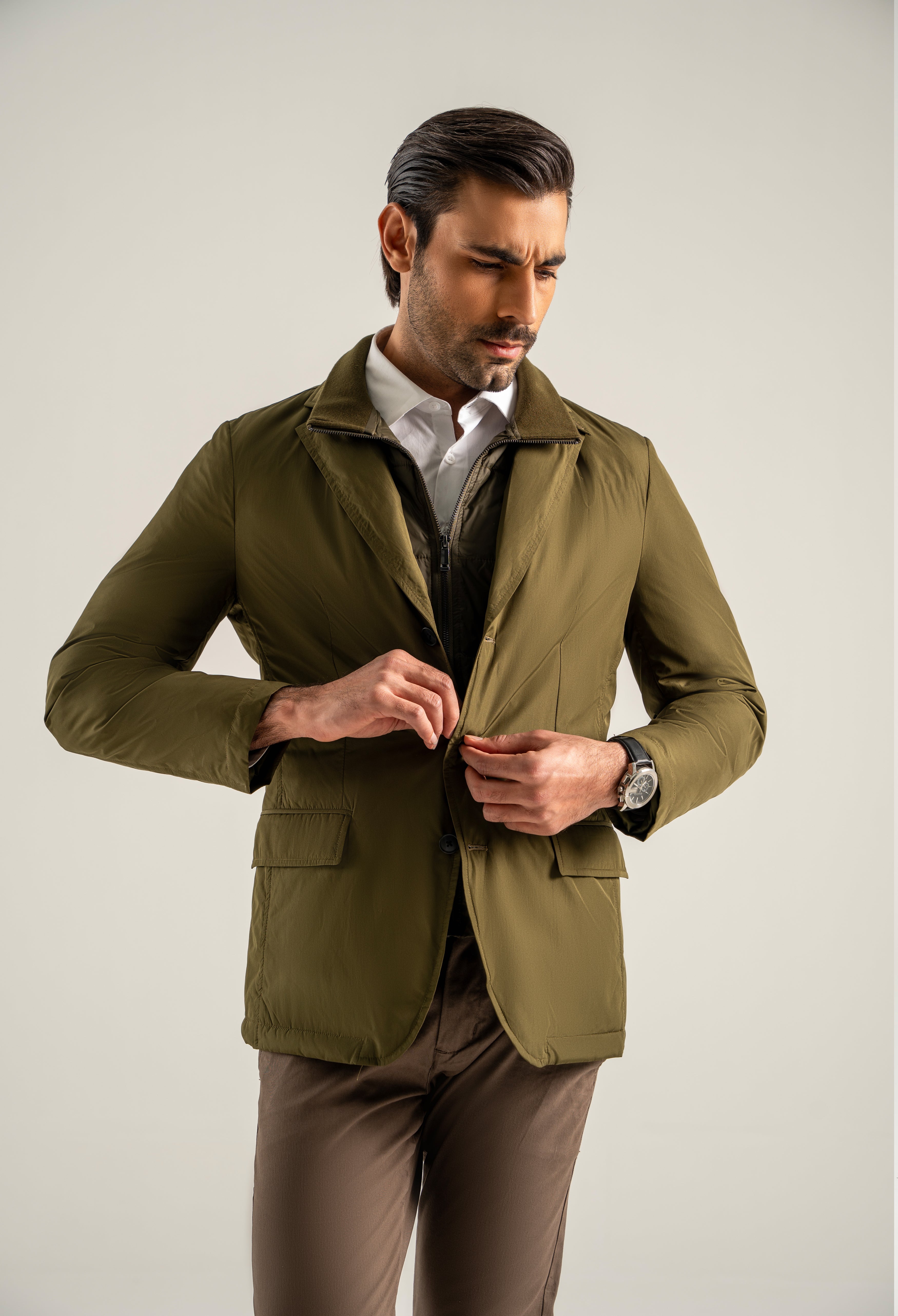 Olive Green Puffer Jacket