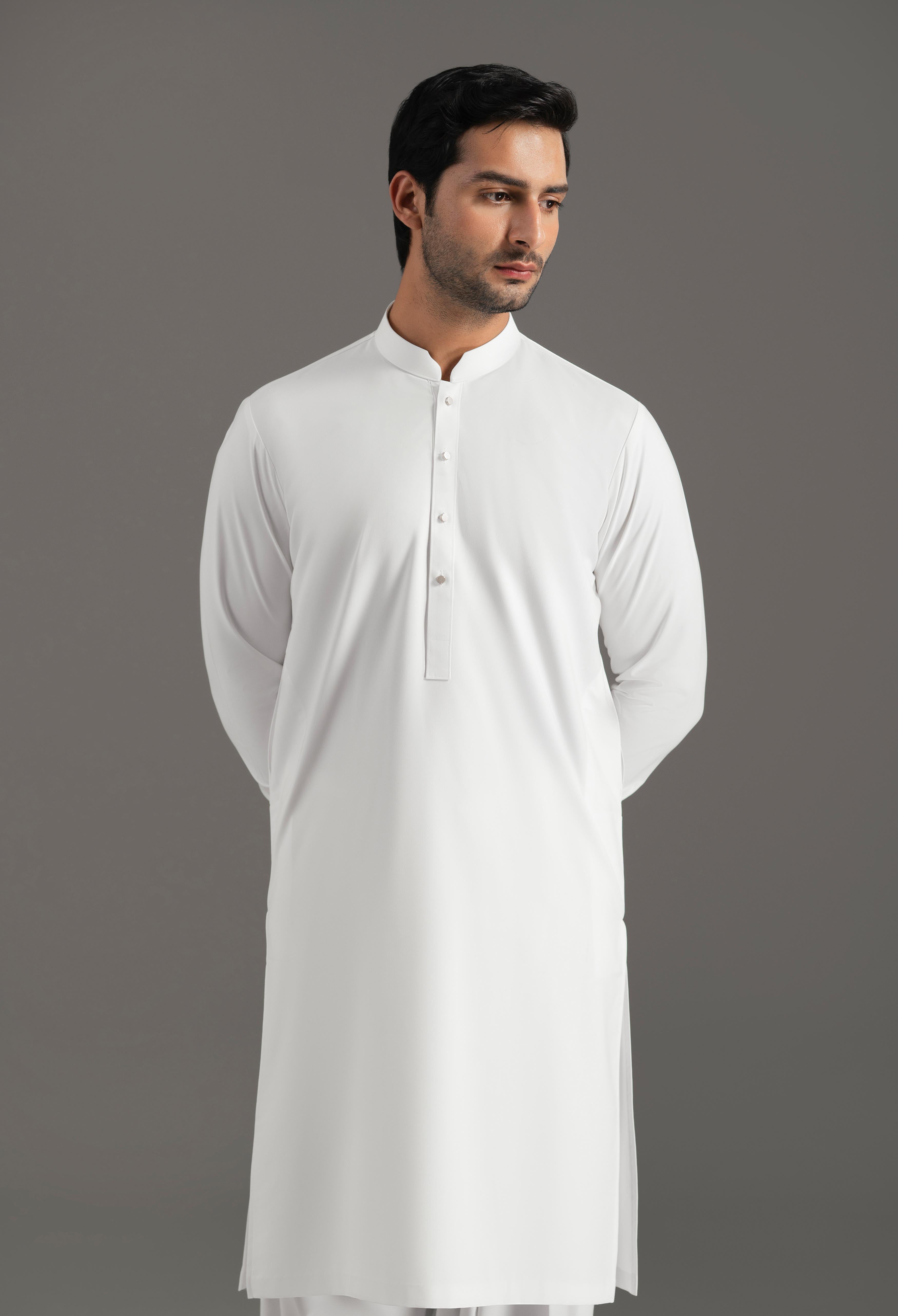 Egg White Blended Kameez Shalwar