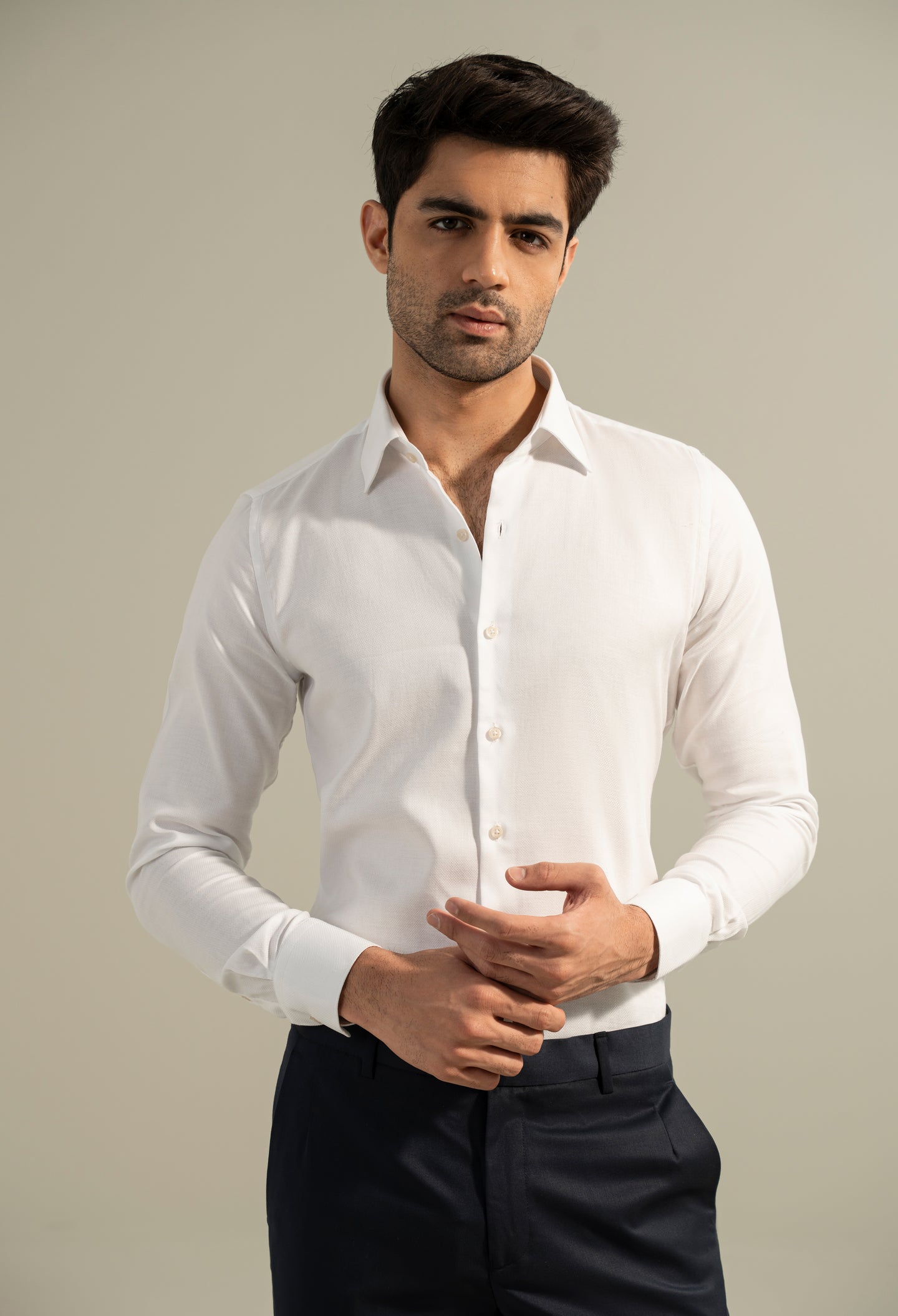 Chiffon White Twill Formal Shirt