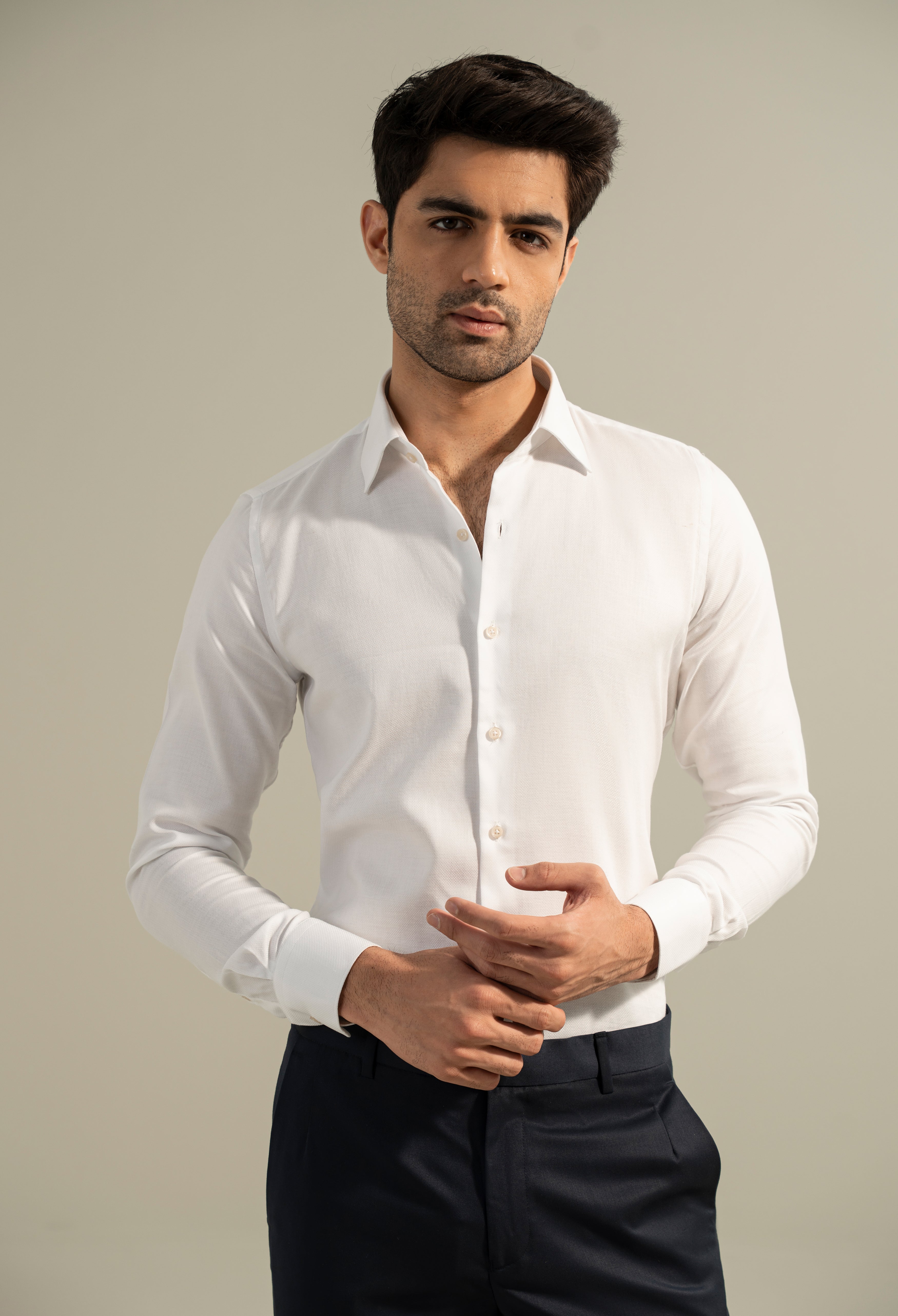 Chiffon White Twill Formal Shirt