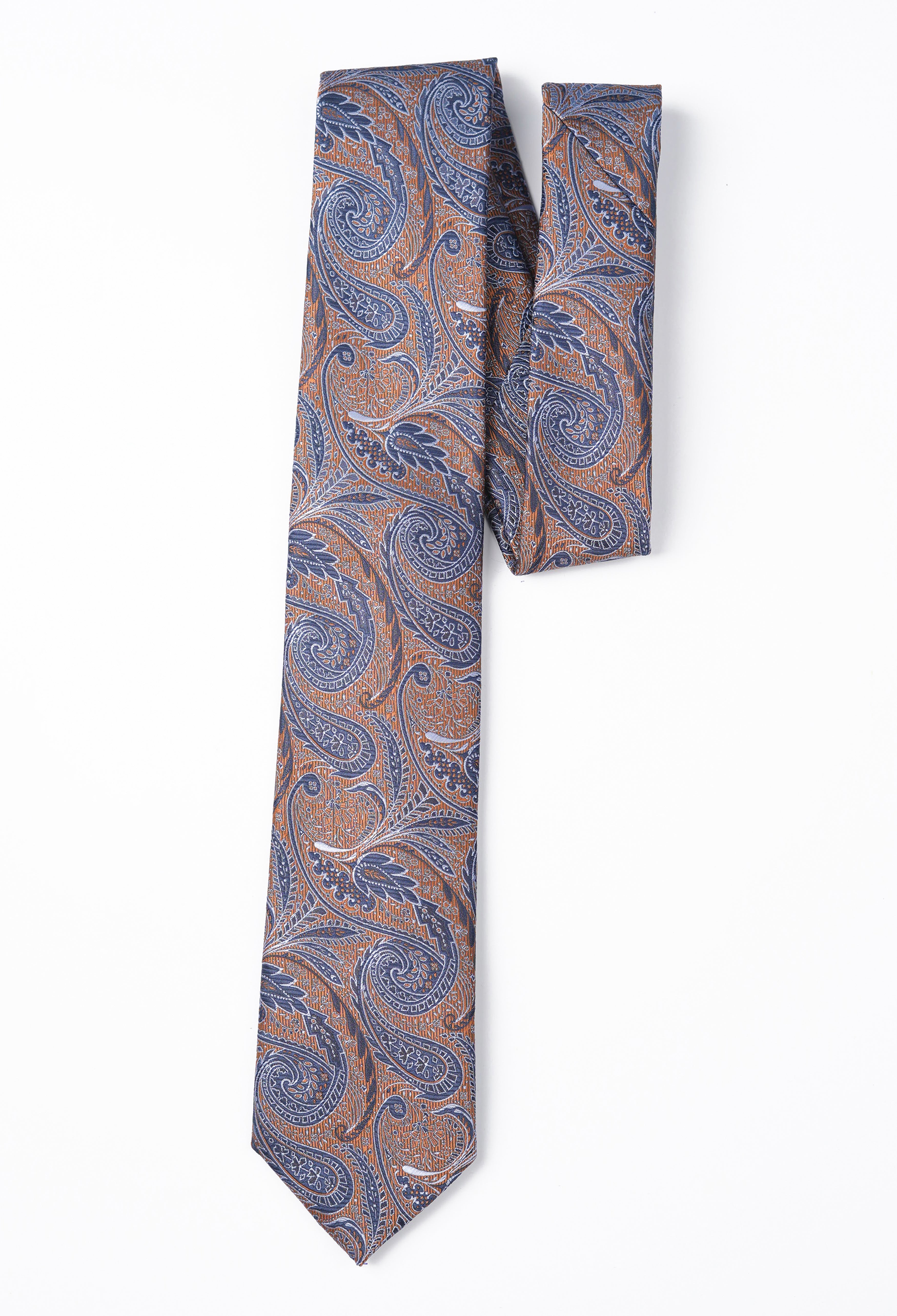 Mustard Blue Paisley Tie