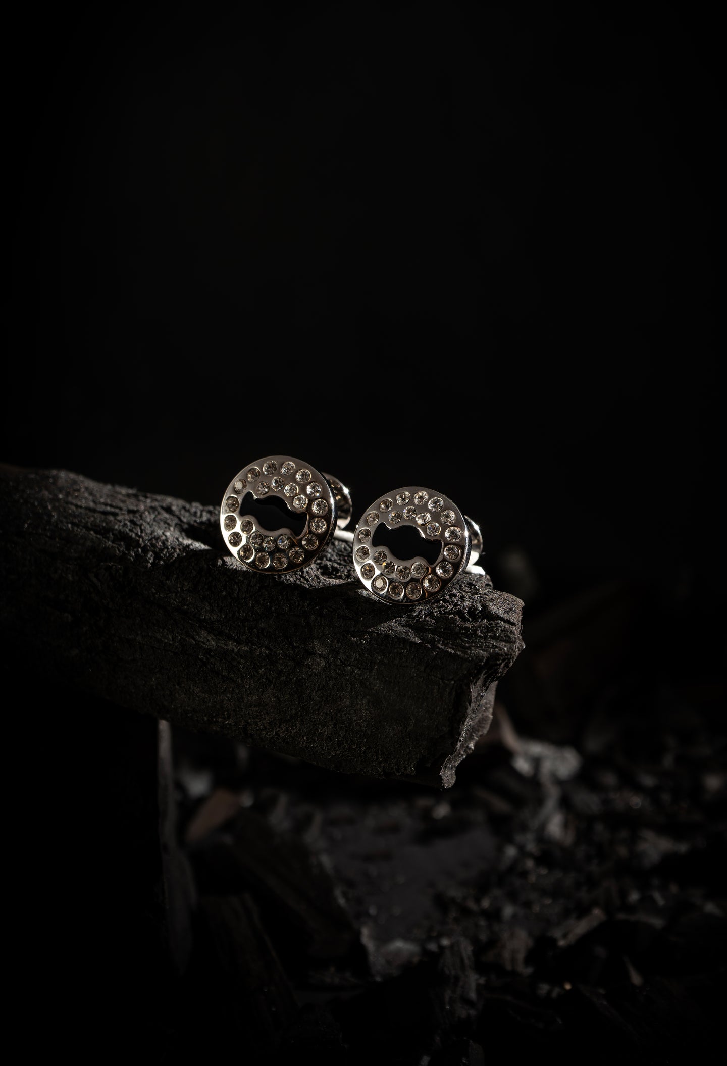 Charcoal Black Ellipse Key Cufflink