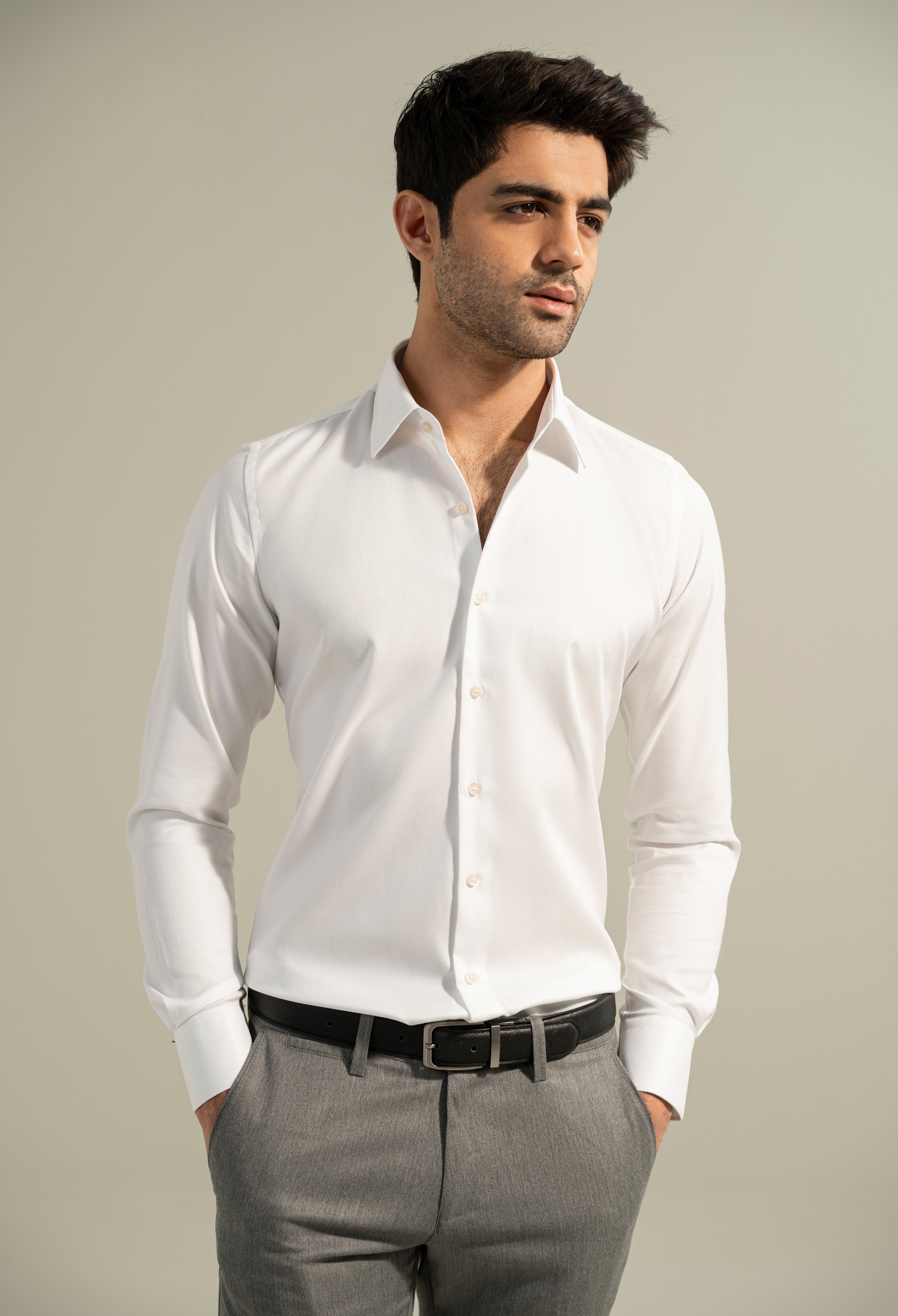 Daisy White Twill Formal Shirt