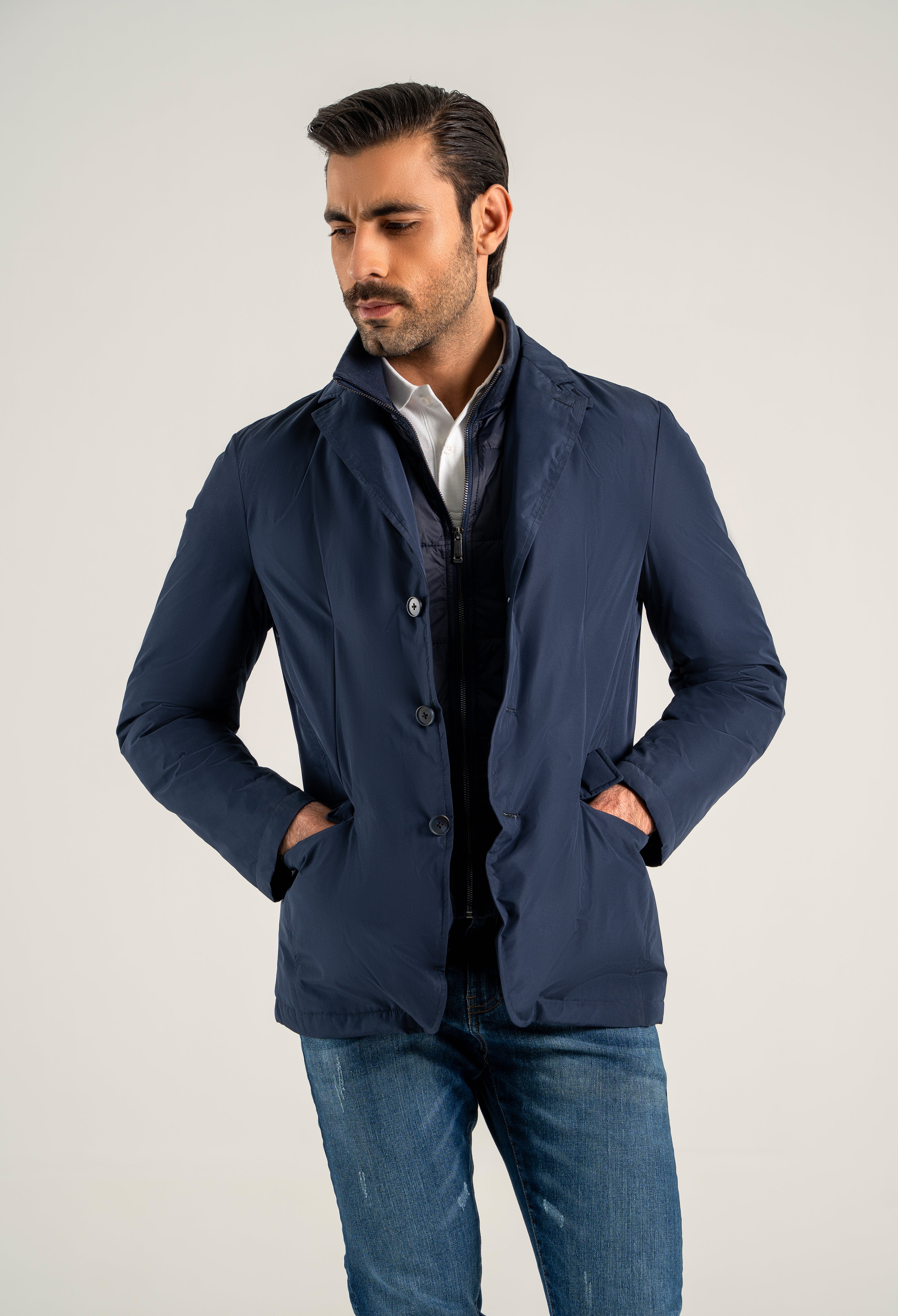 Navy Blue Puffer Jacket