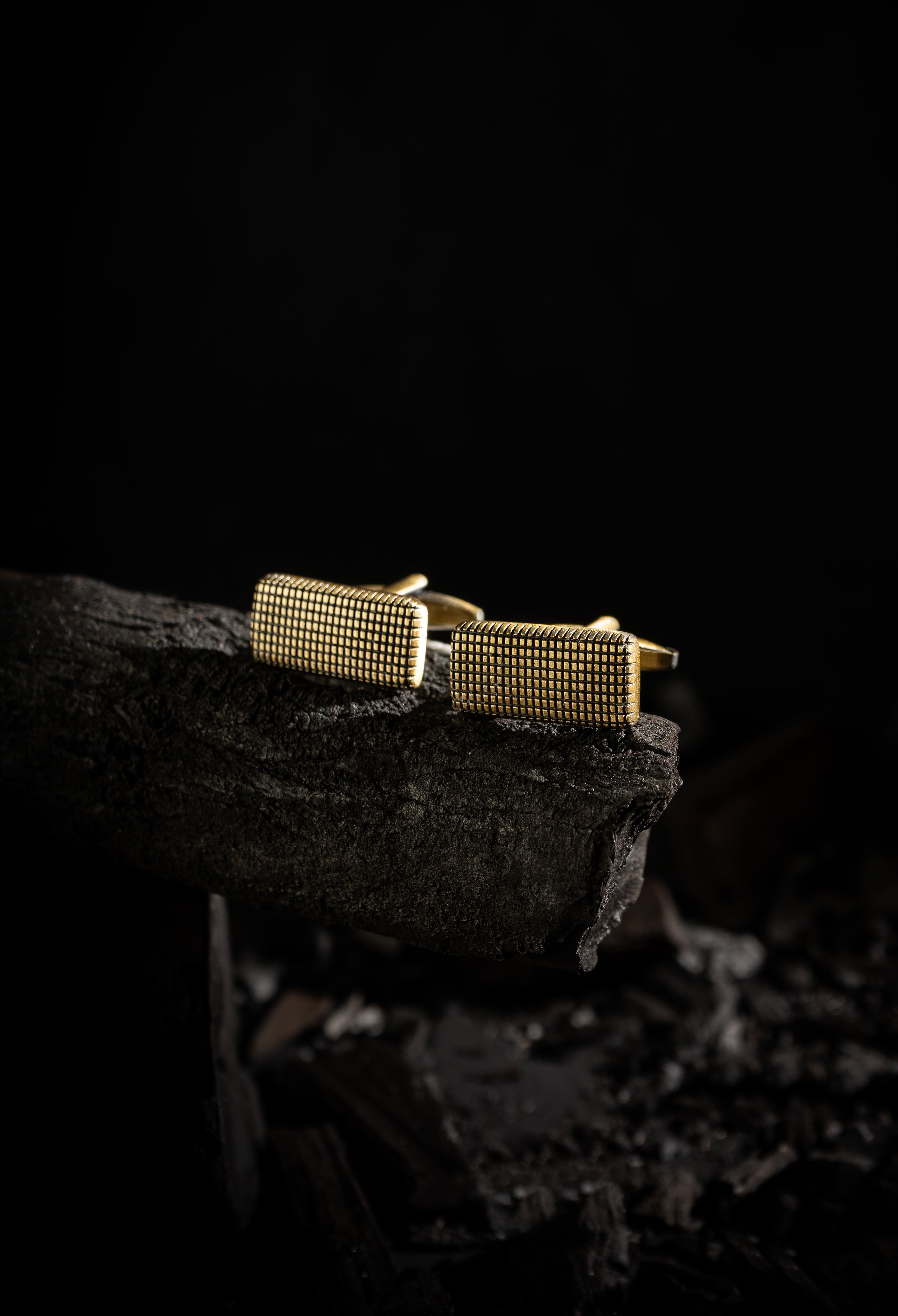 Dull Gold Comb Cufflink (CFL-000051)