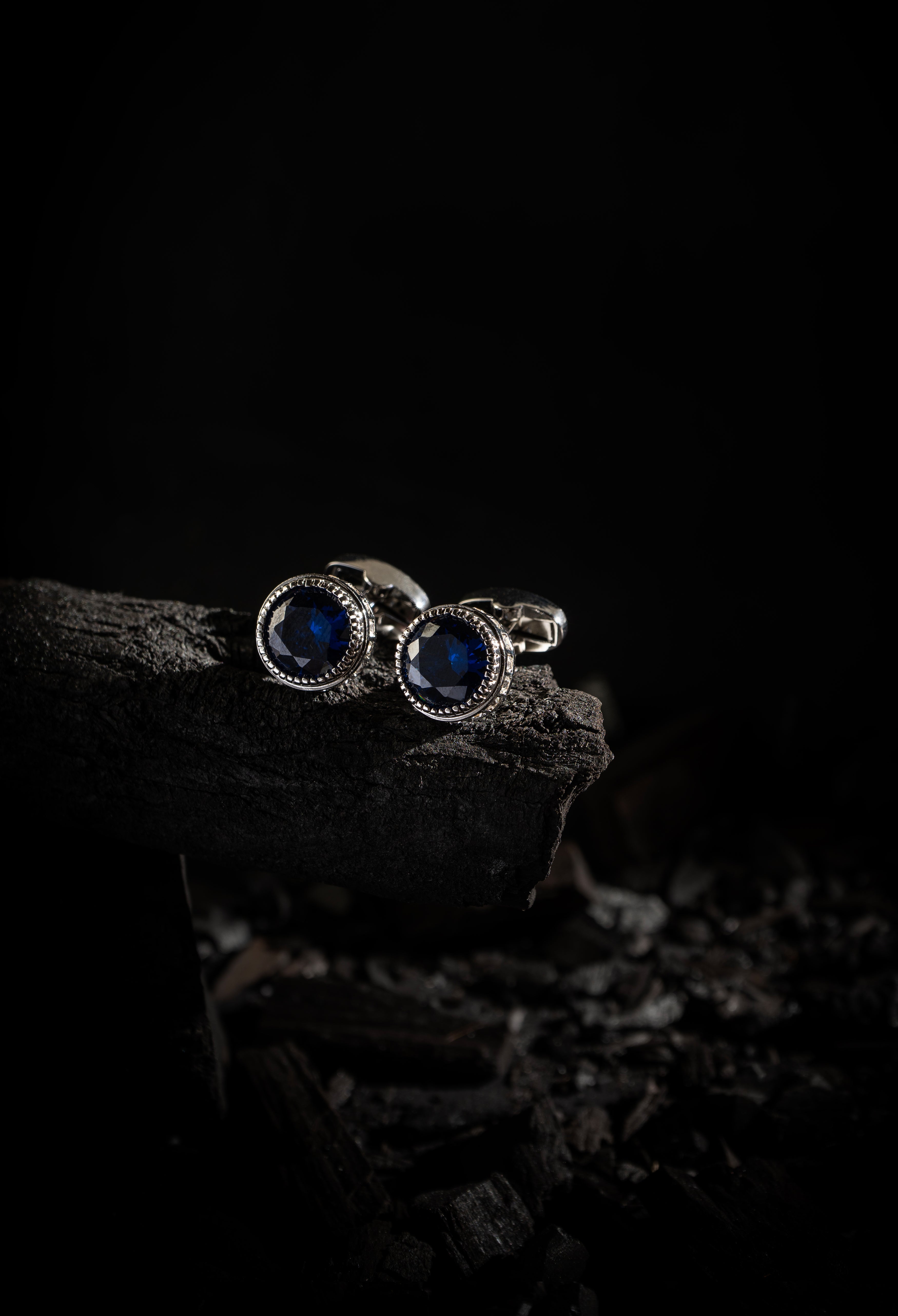 Bubble Blue Embedded Cufflink (CFL-000053)