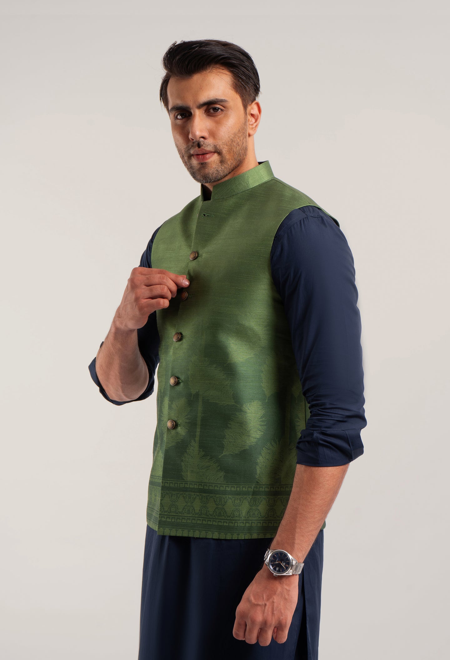 D/Green - Printed Waistcoat (V/C - 00154)