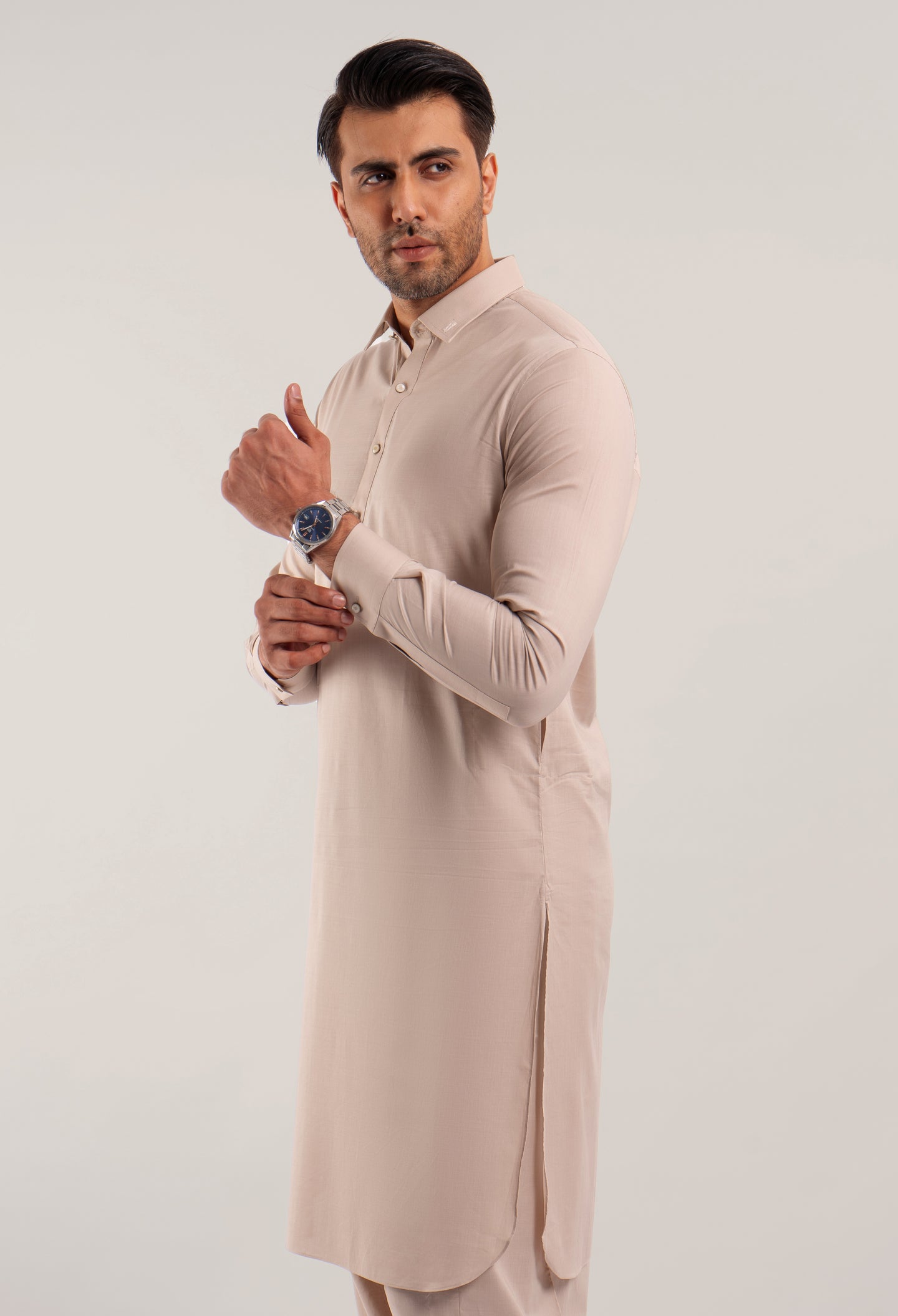 Fawn Plain Kameez Shalwar