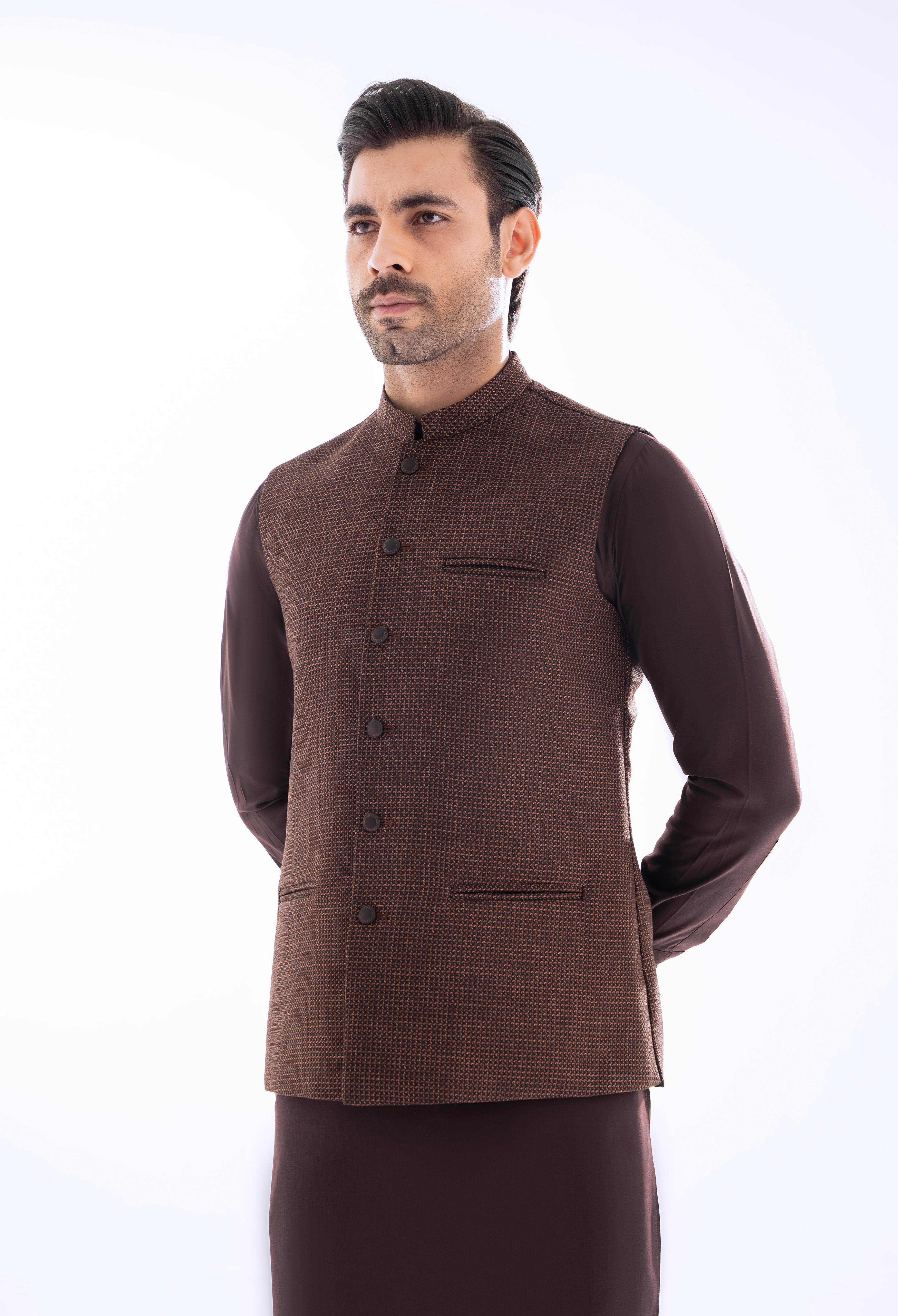 Squash Rust Plain Waistcoat