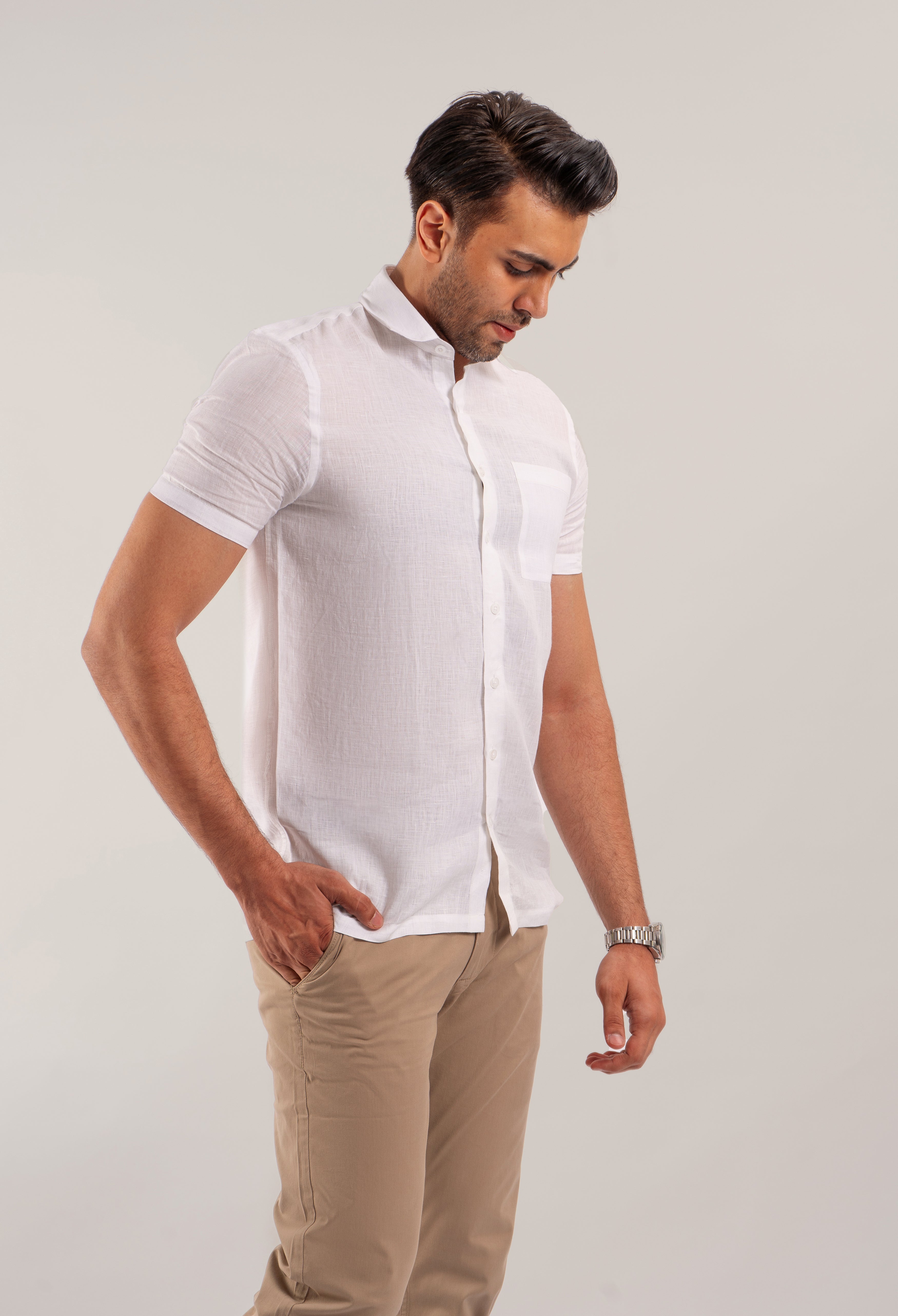 Georgian Linen Short Sleeve Shirt (FSH-000092)