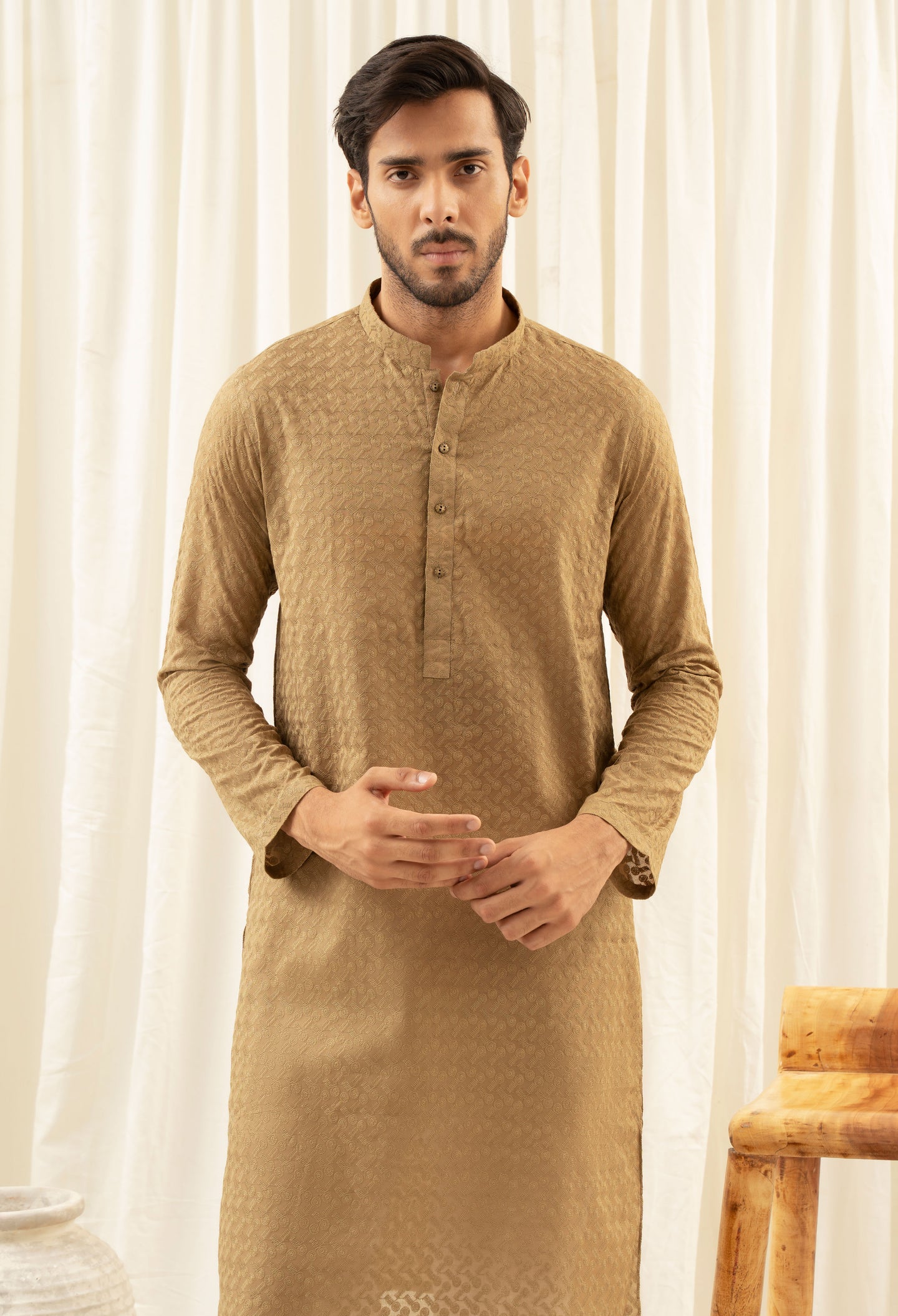 Pastel Green Schiffly Kurta