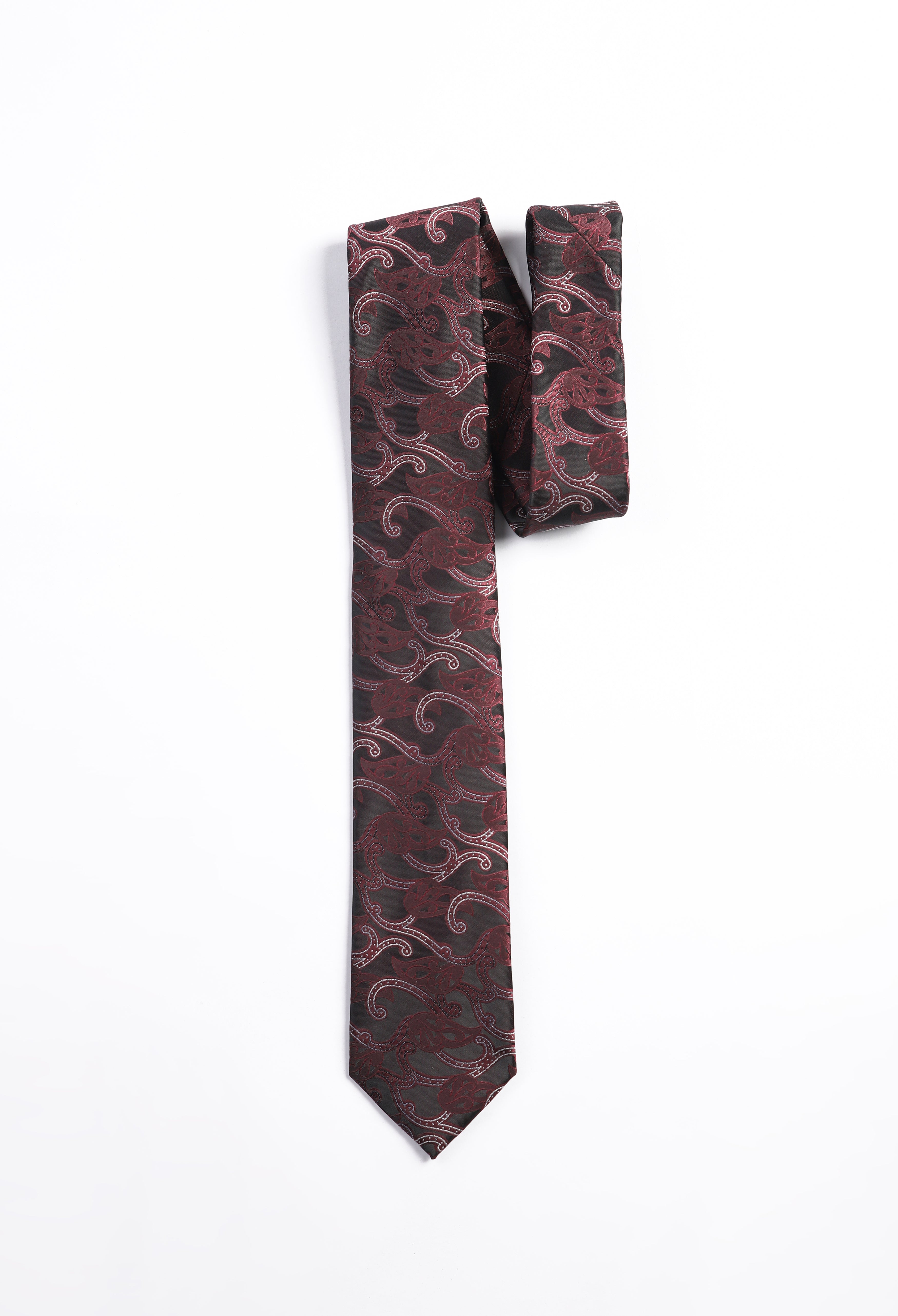 Mahogany Red Paisley Tie (TIE-000023)