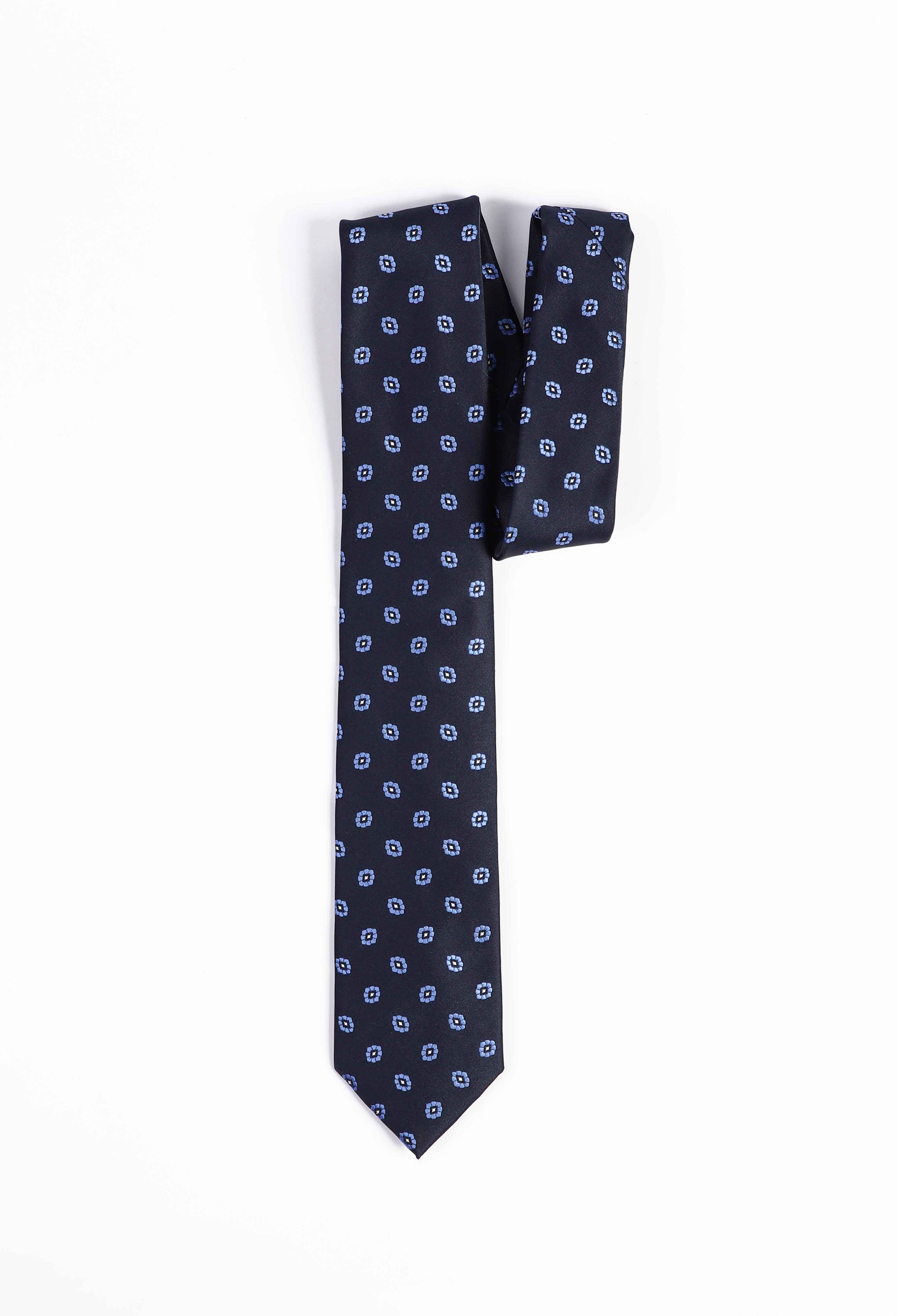 Denim Blue Floral Tie
