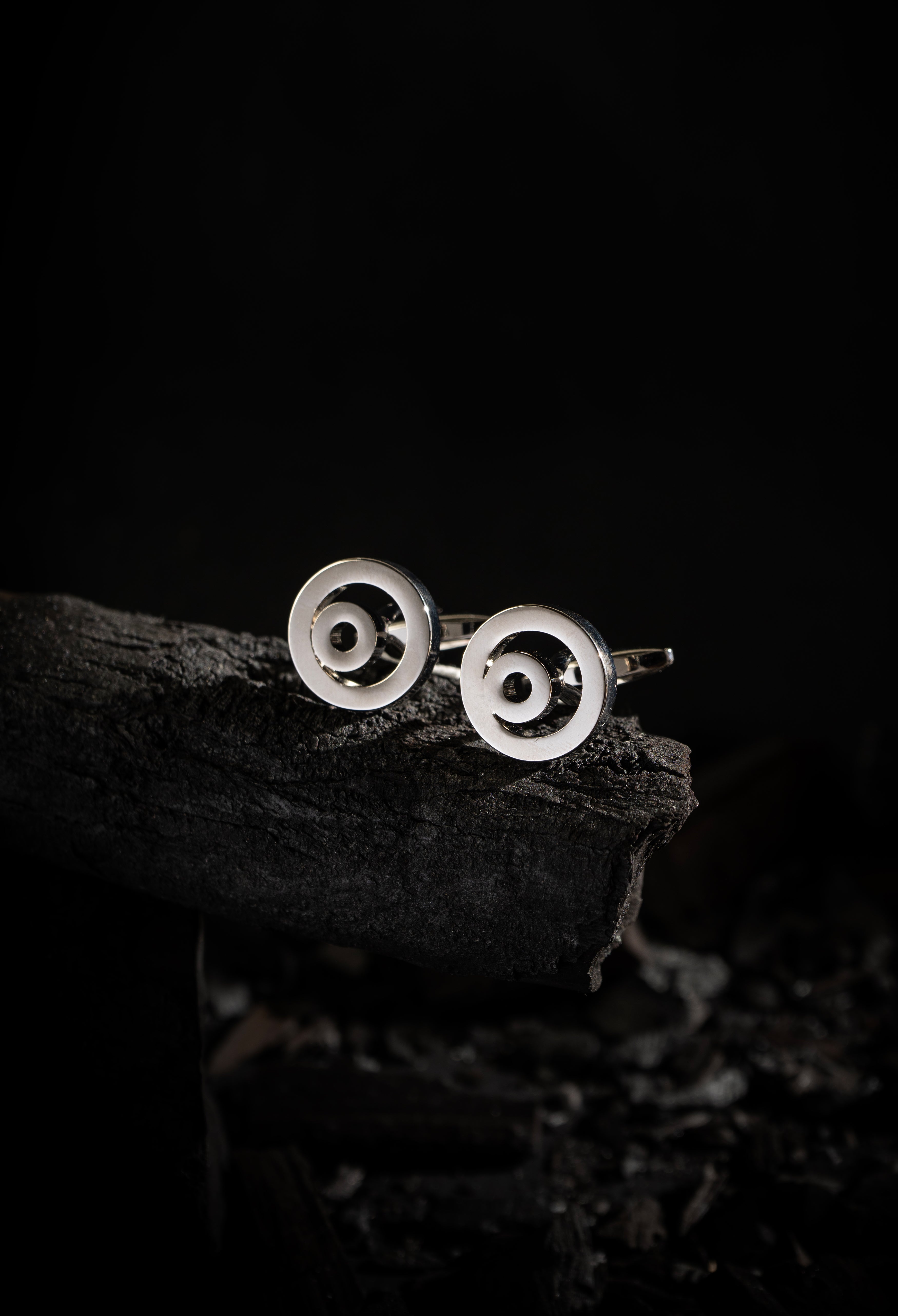 Silver Grey Spiral Cufflink (CFL-000070)