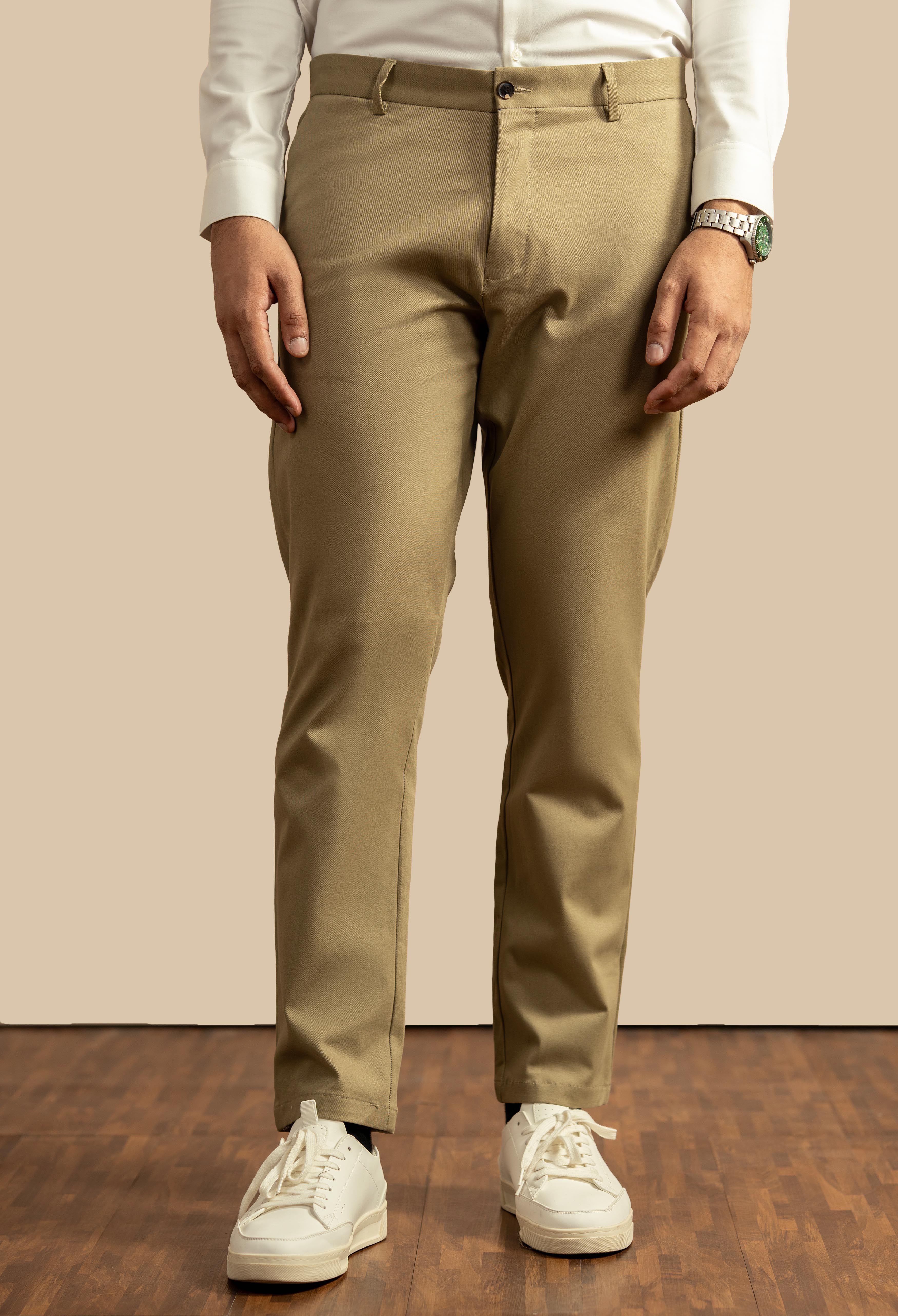 Light Fawn Cotton Trouser