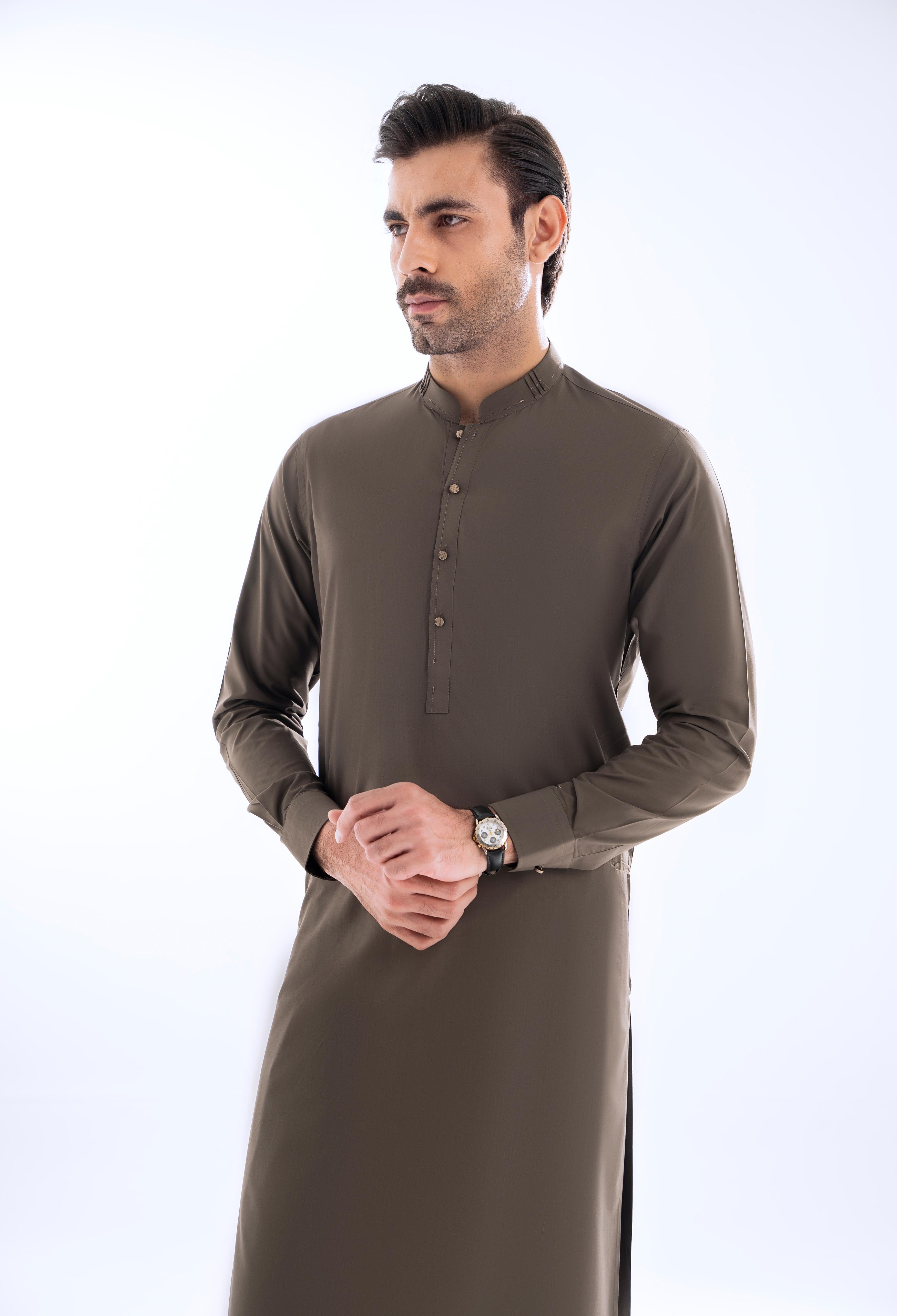 Dust Grey Detailing Kameez Shalwar