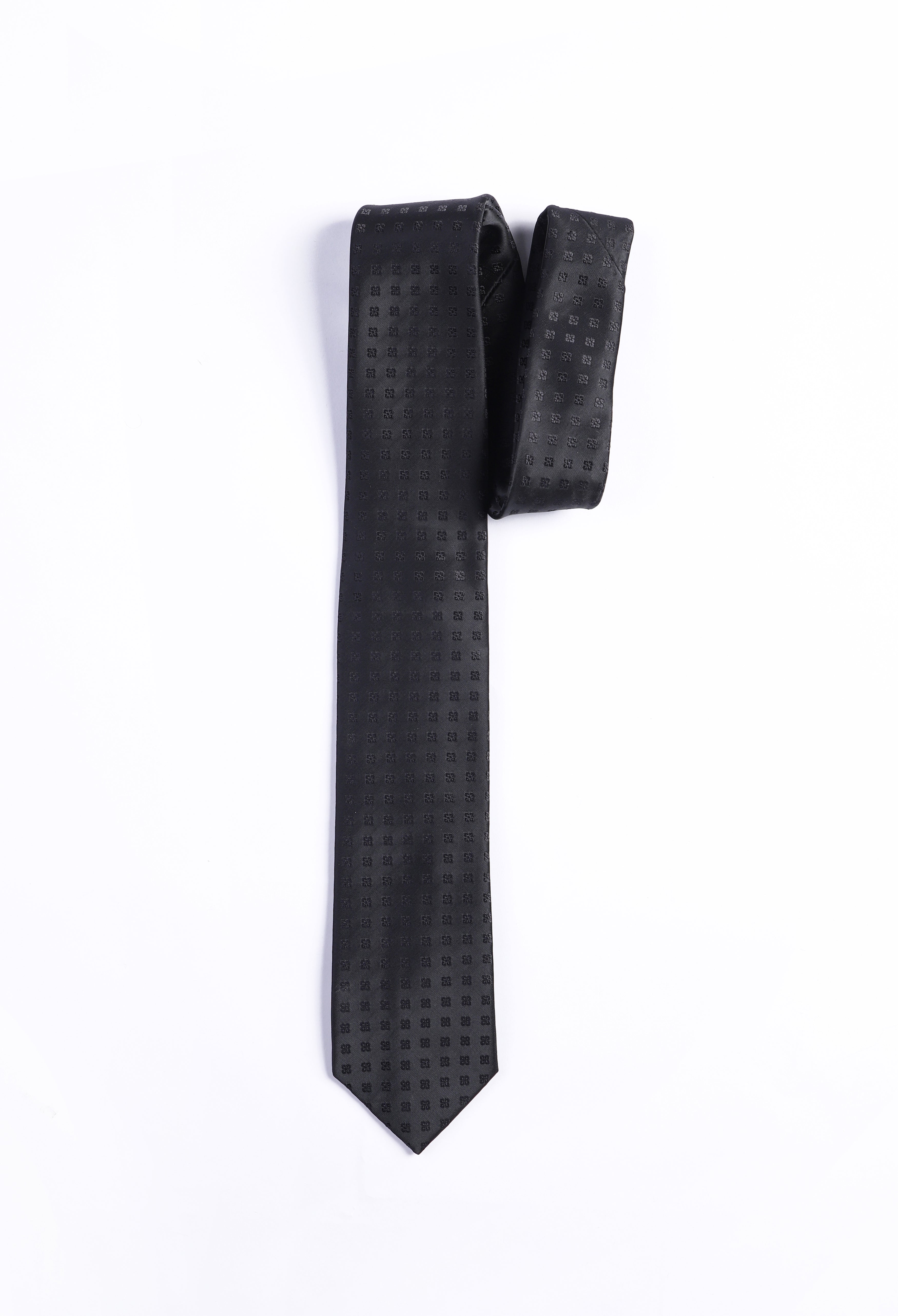 Winter Black Self Doted Tie (TIE-000027)