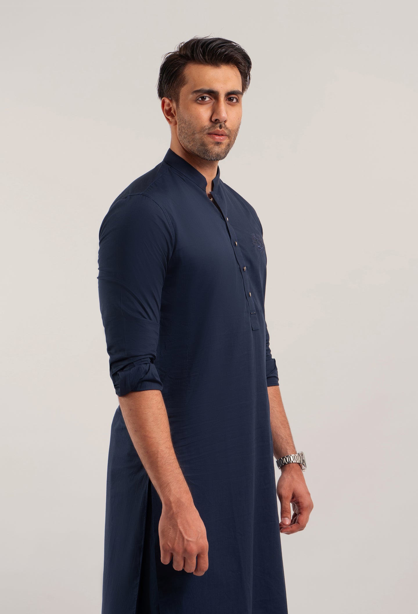 Navy Embroidered Kameez Shalwar