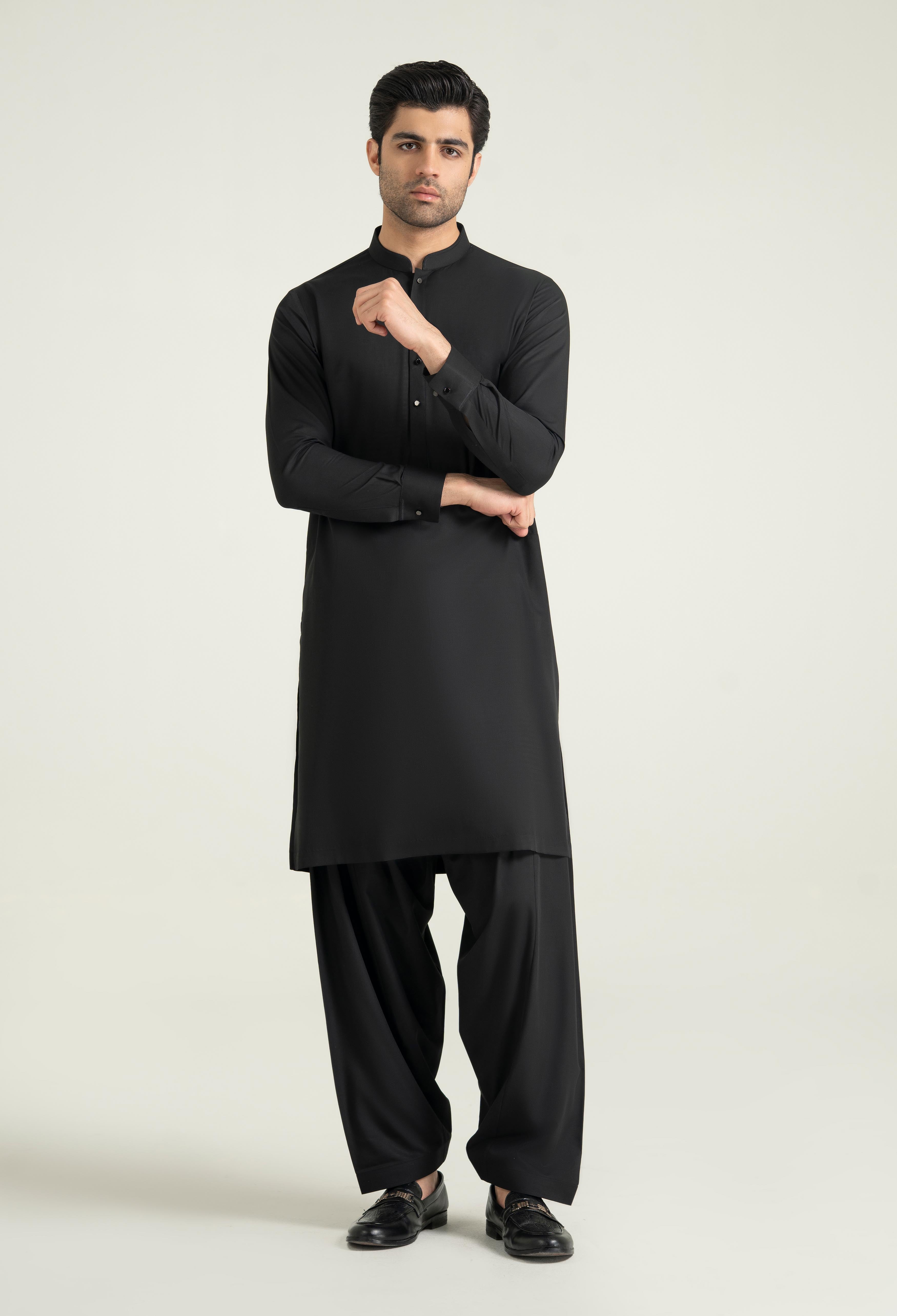 Carbon Black Blended Kameez Shalwar