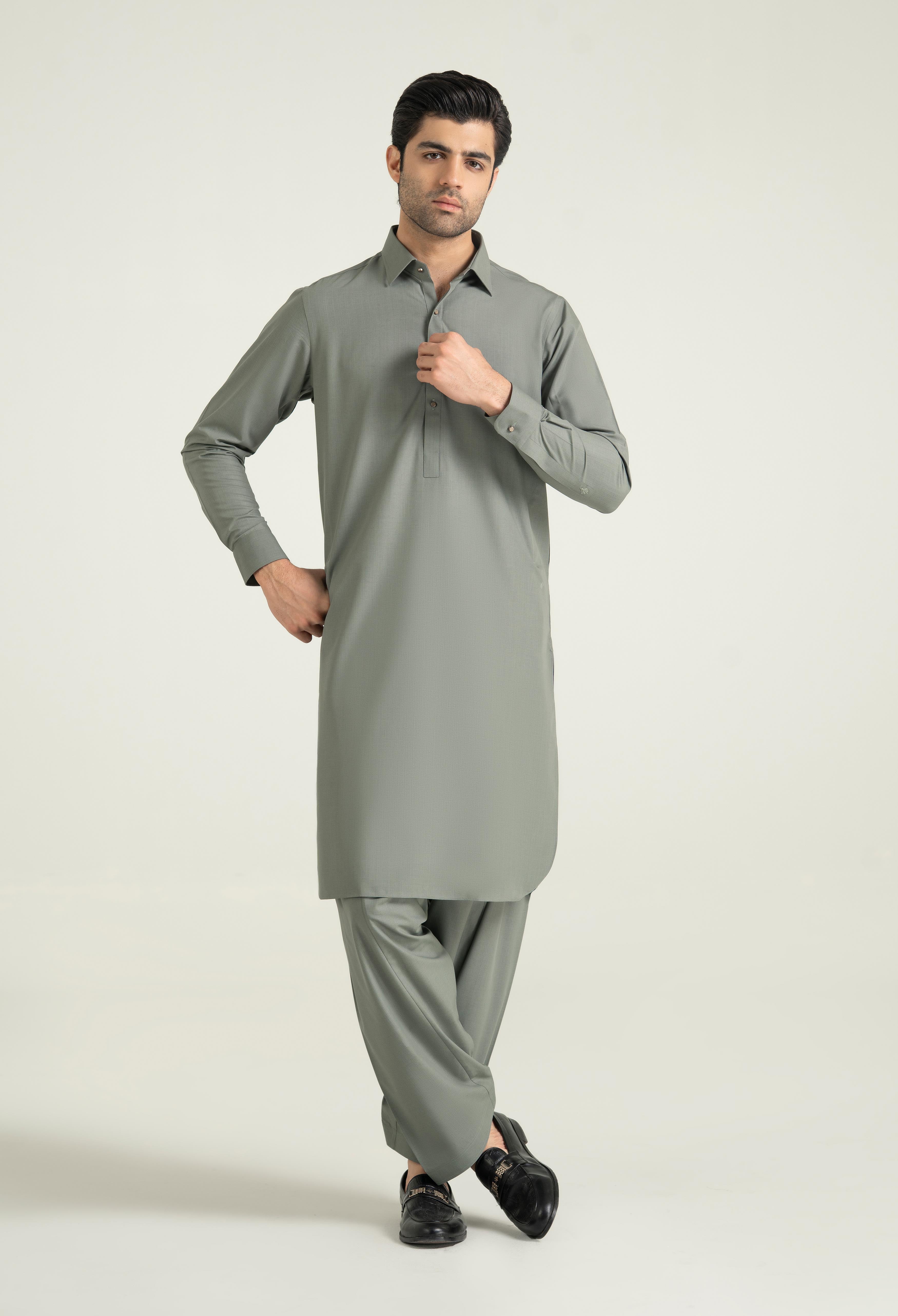 Sage Green Blended kameez Shalwar