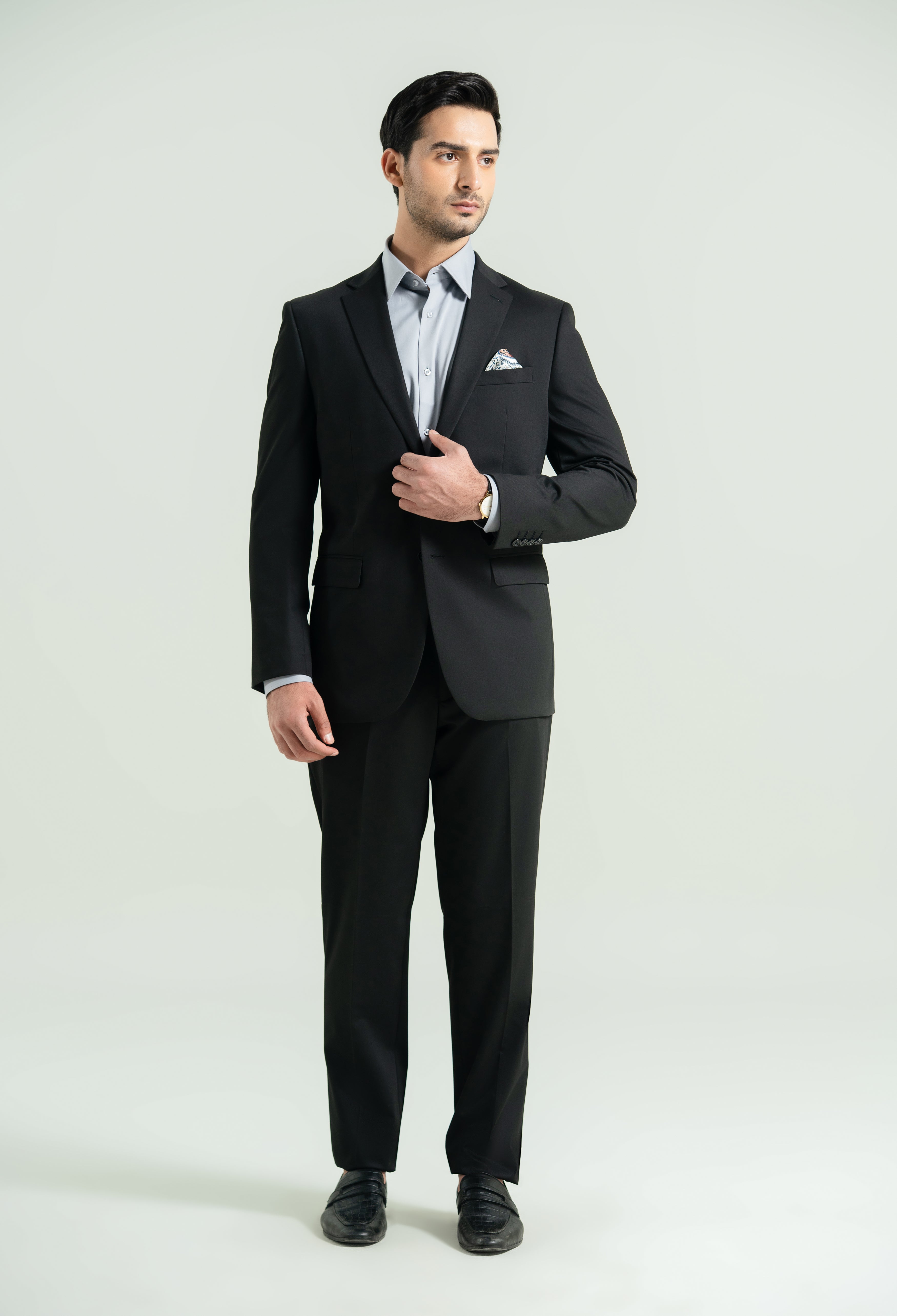 Jet Black Two Piece Suit