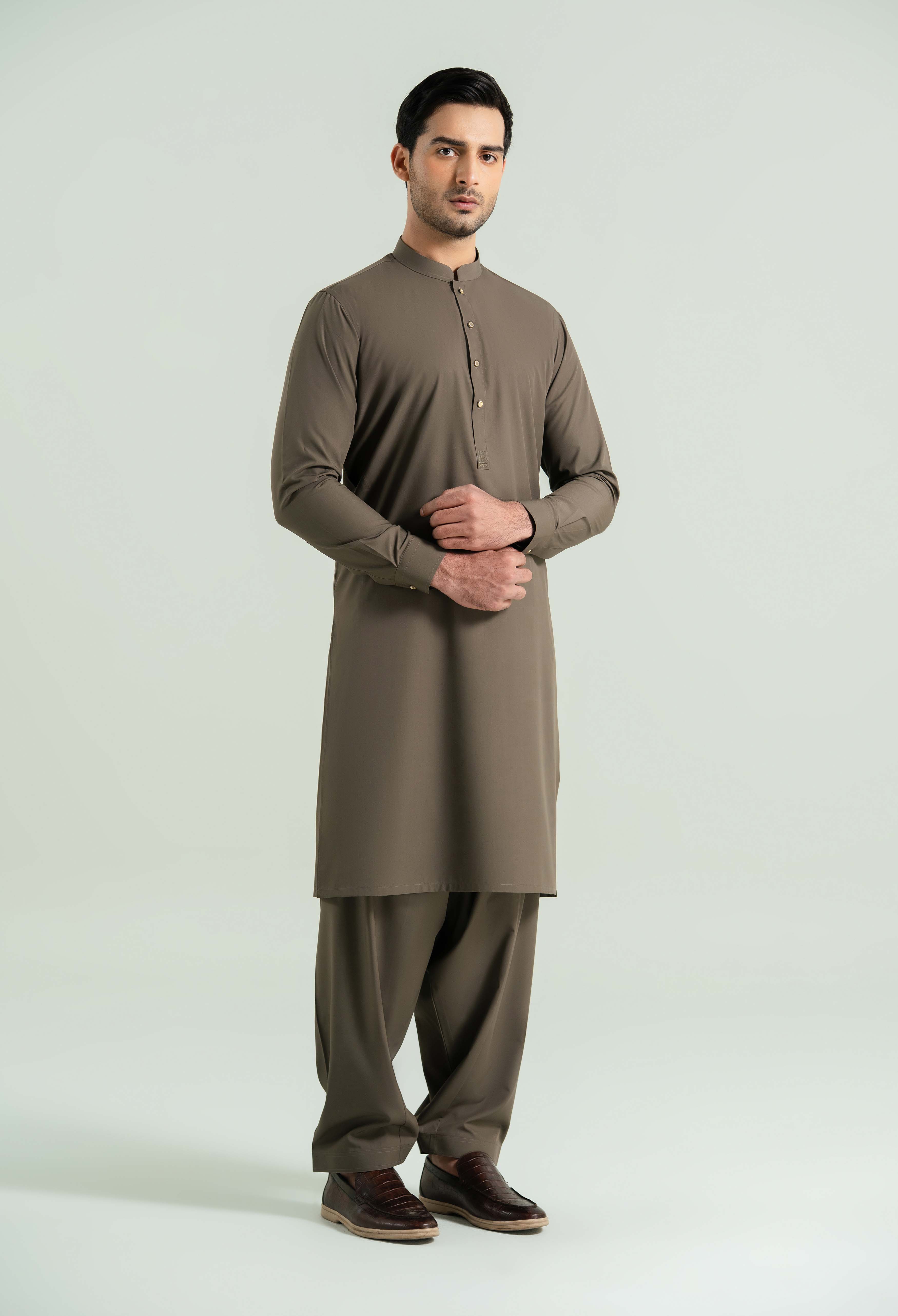 Light Brown Detailing Kameez Shalwar
