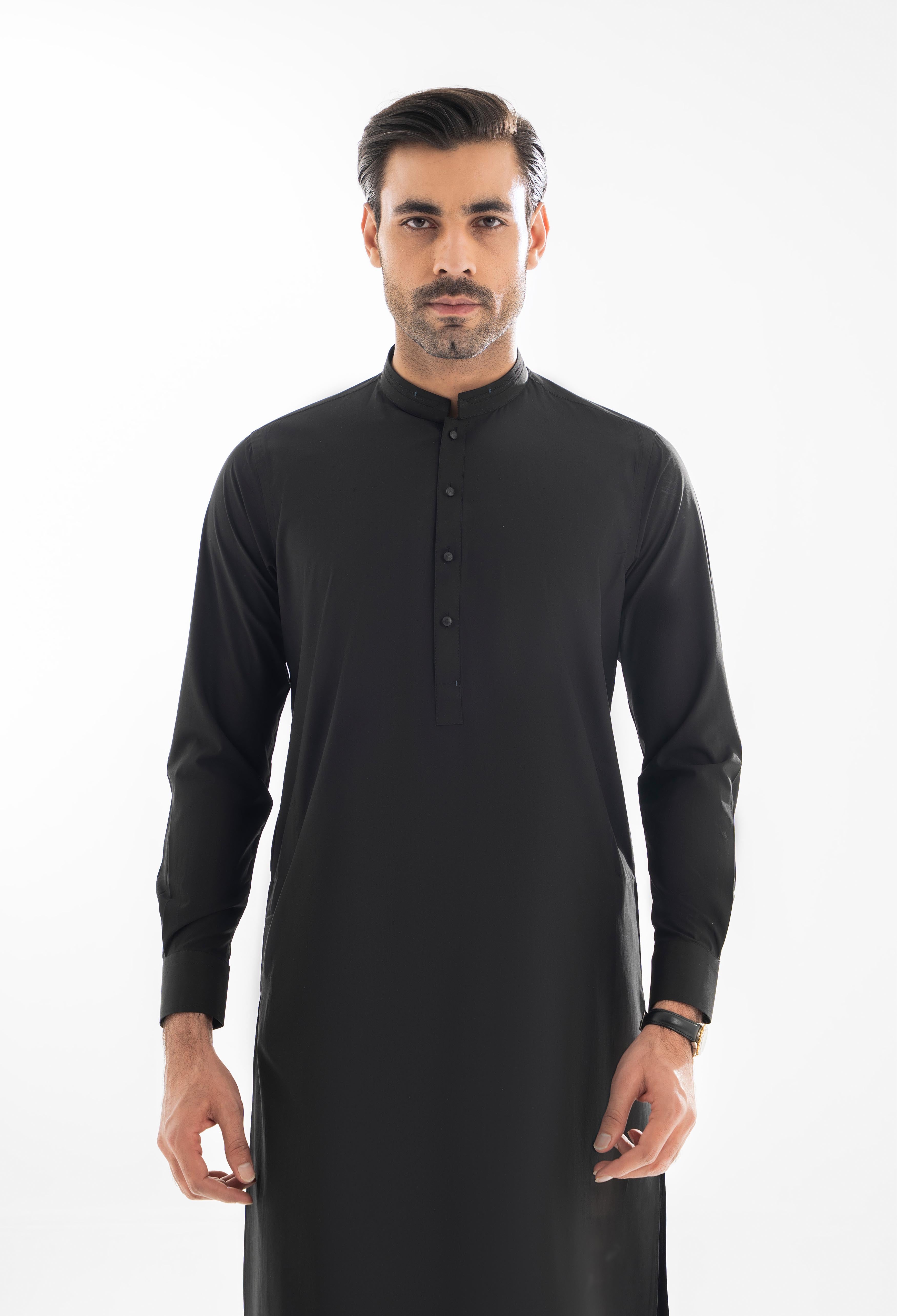 Jet Black Detailing Kameez Shalwar