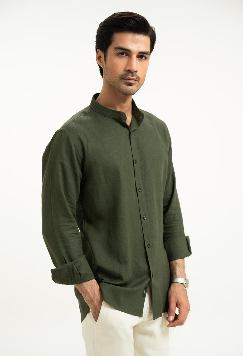 Alpine Green Linen Shirt