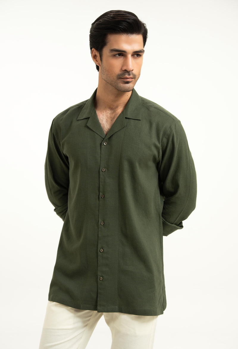 Alpine Green Linen Shirt
