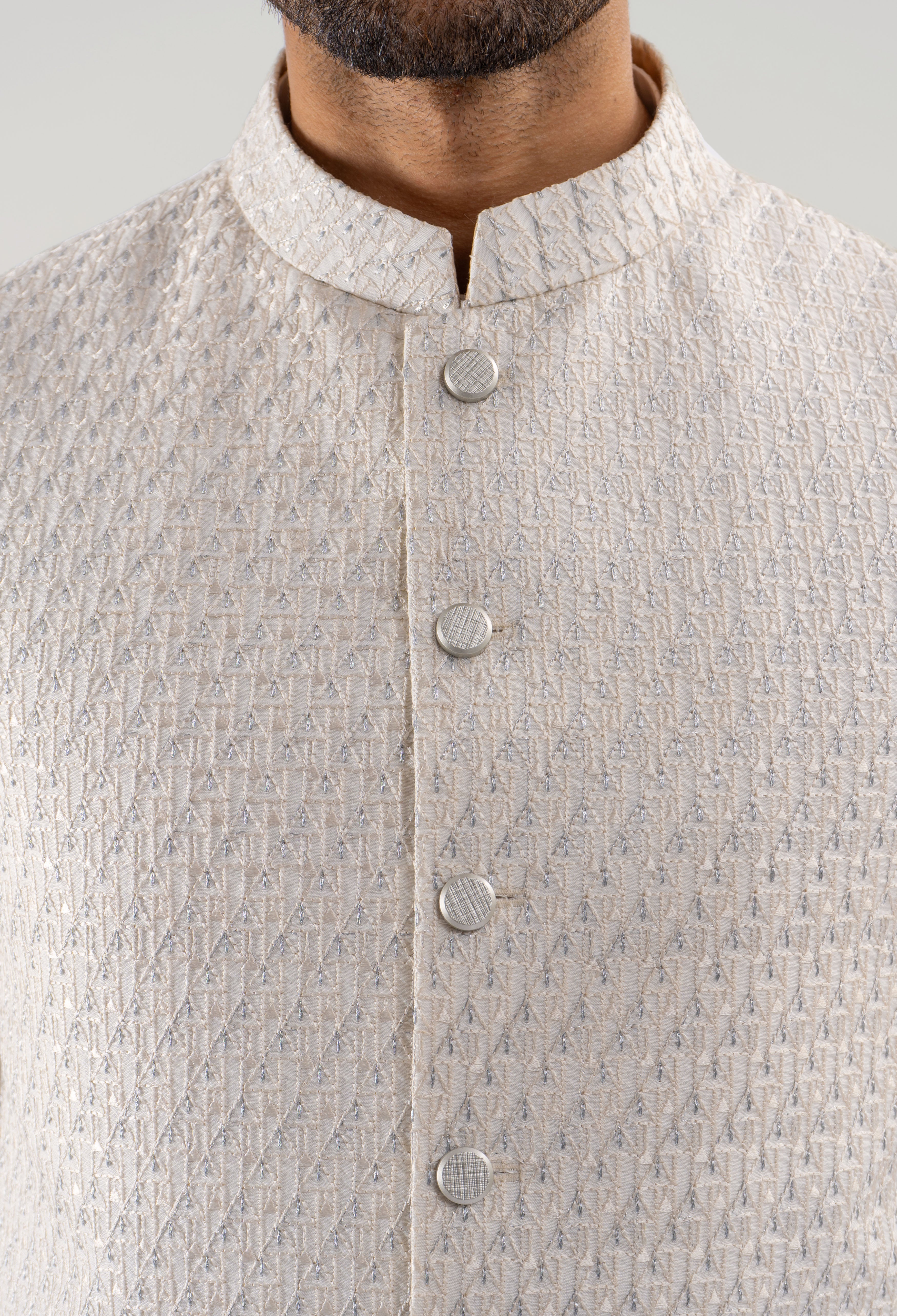 Off-White Embroidered Waistcoat (V/C-000179)