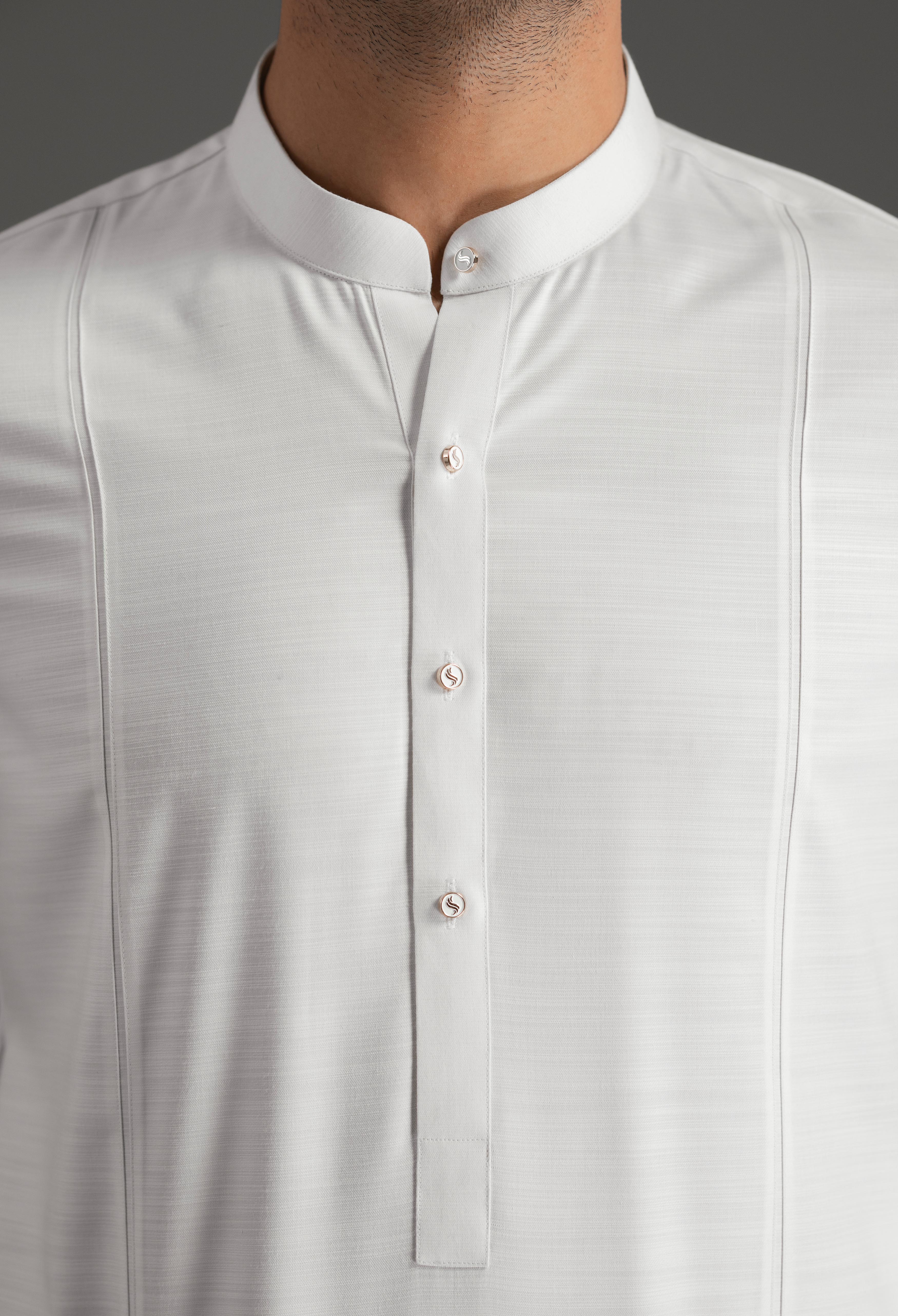 Butter Cream Blended Kurta Pajama