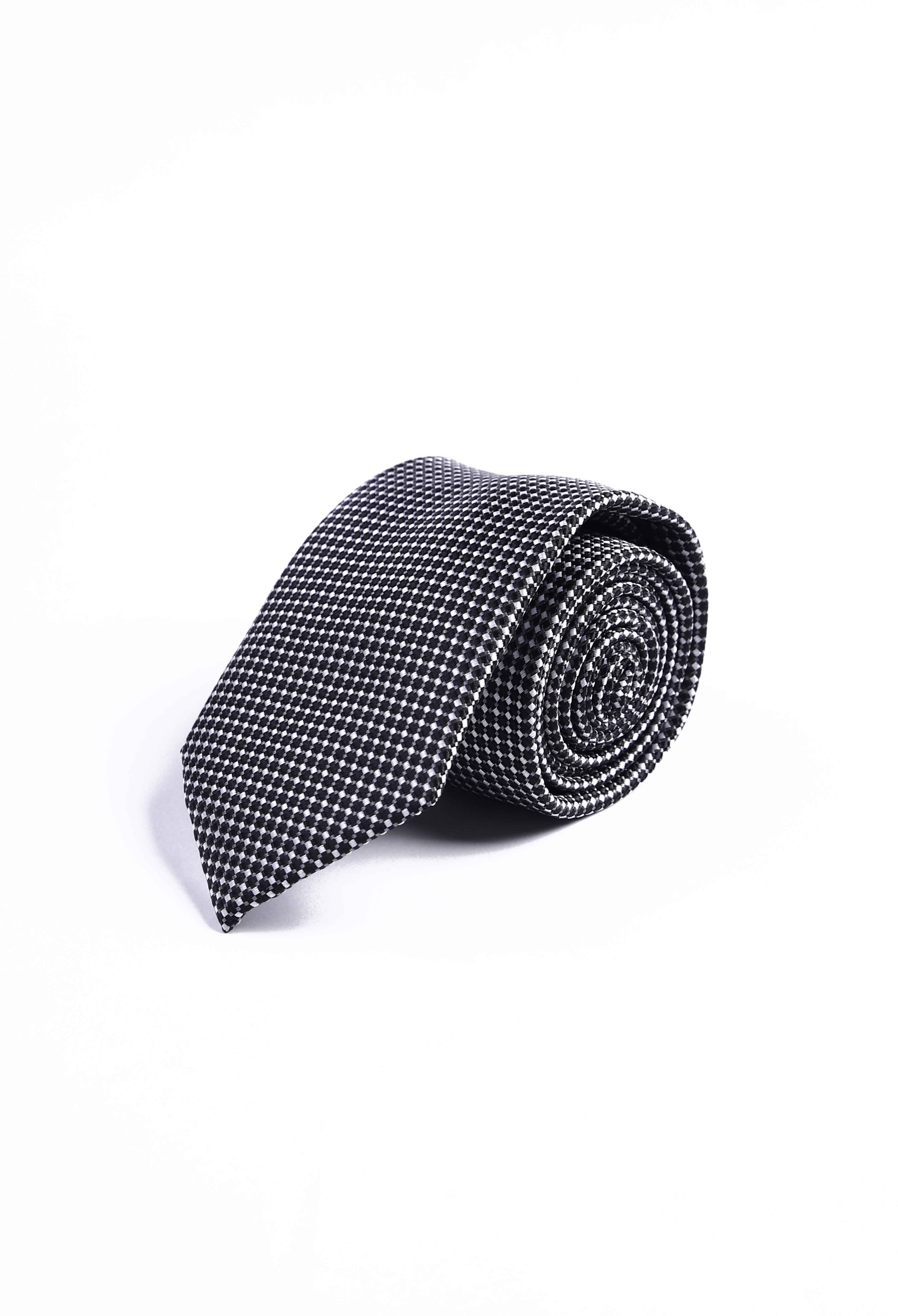 Forbes Grey Microcheck Tie