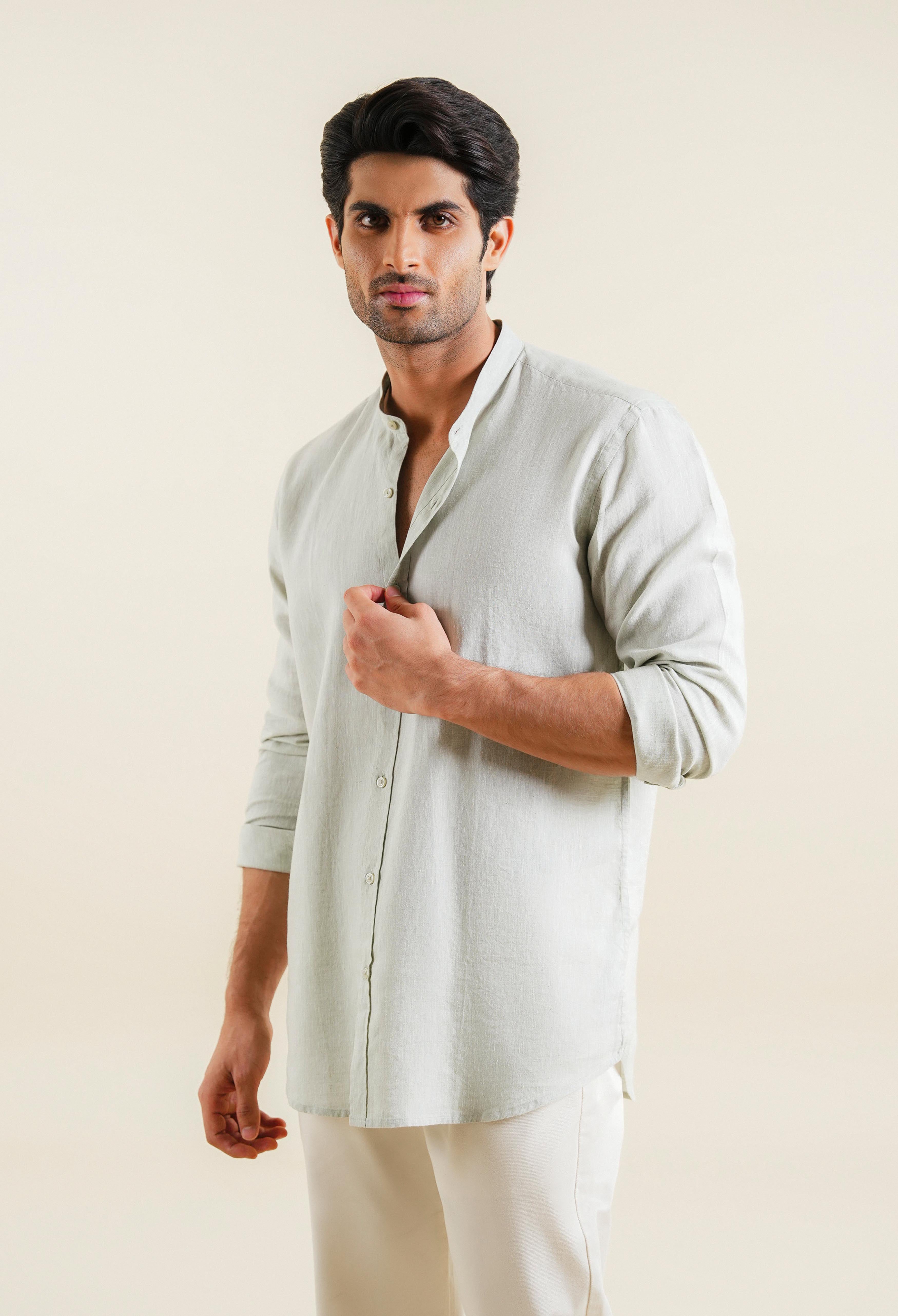 Squirrel Grey Linen Shirt