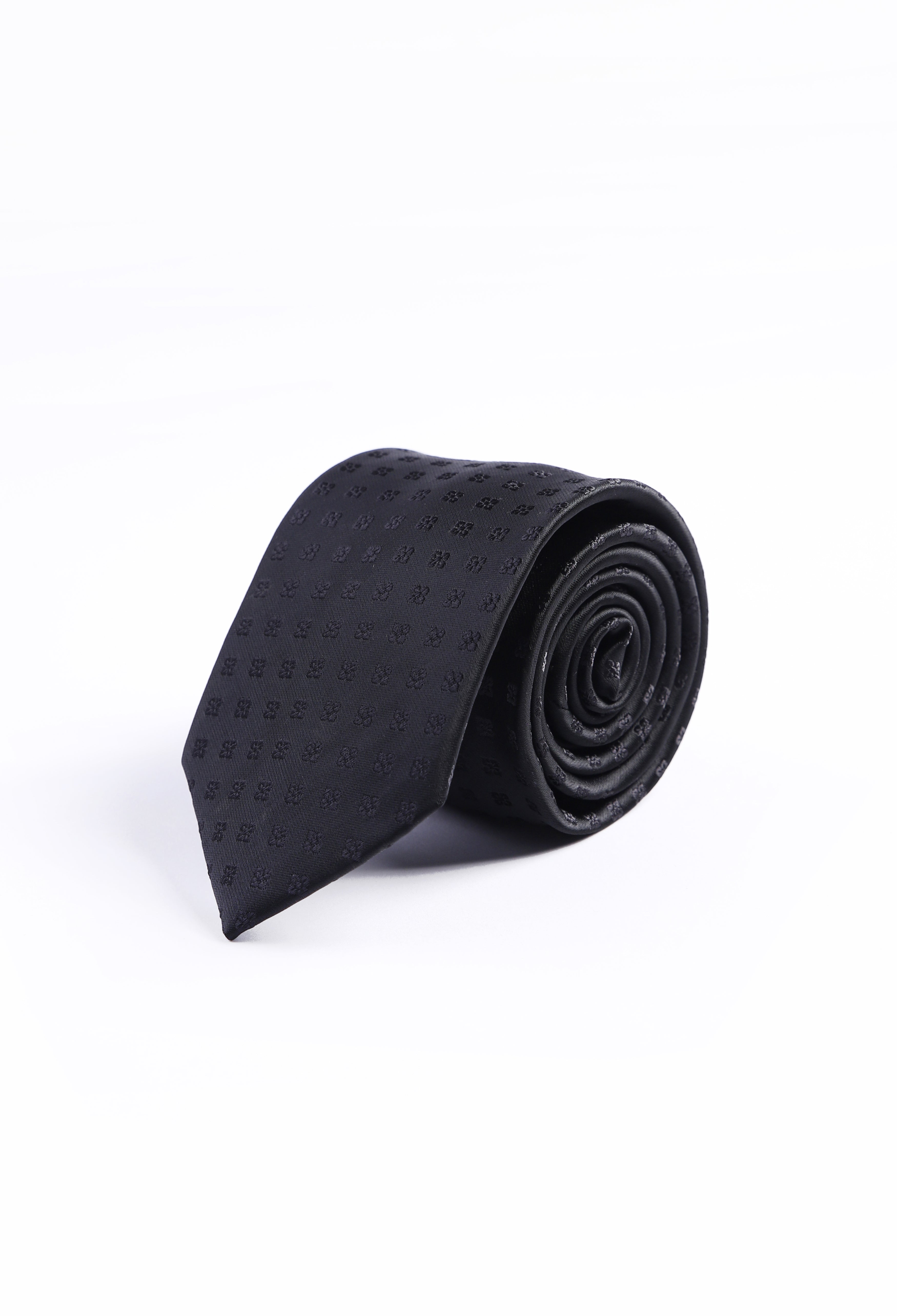 Winter Black Self Doted Tie (TIE-000027)