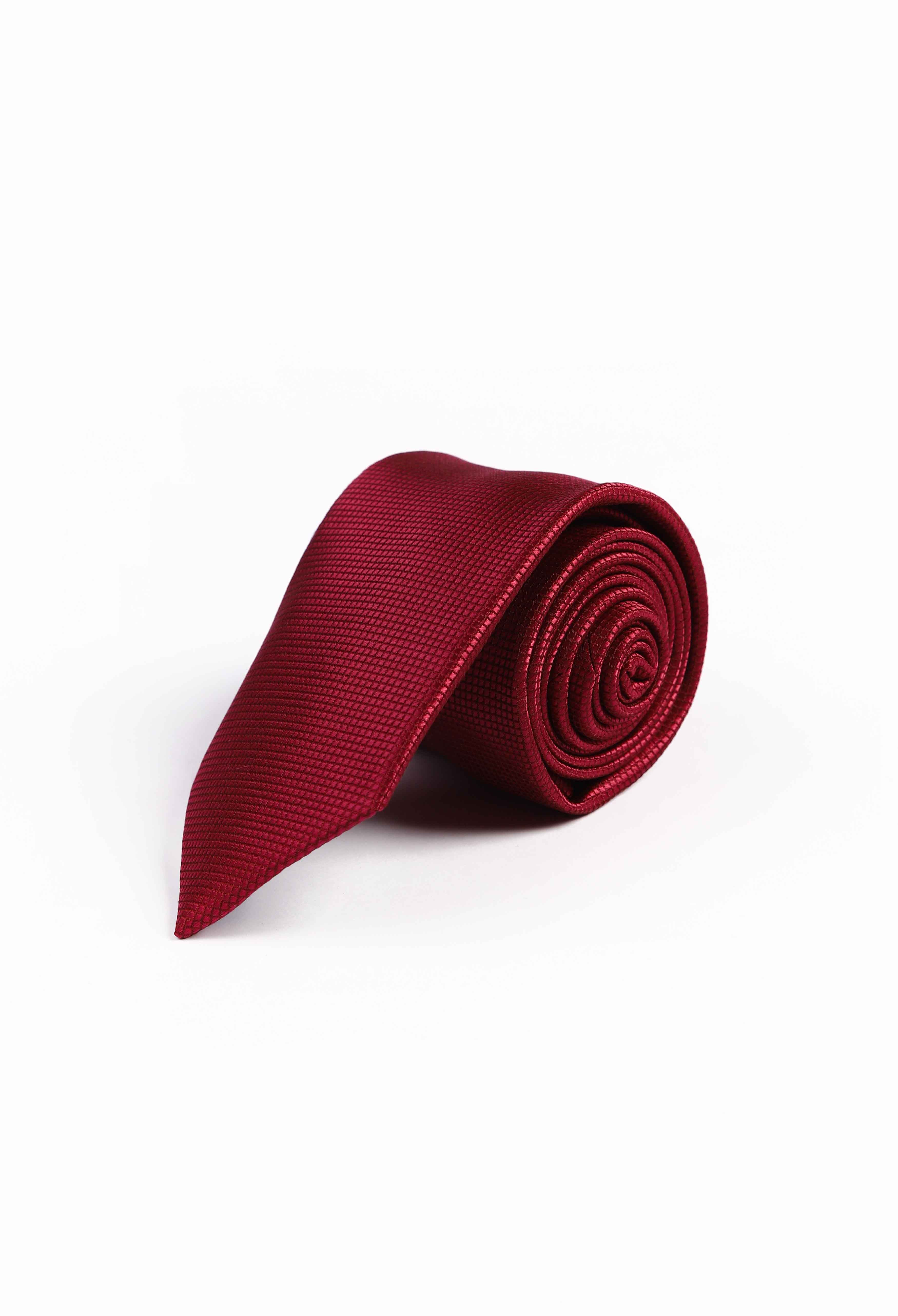 Fire Brick Red Plain Tie (TIE-000025)