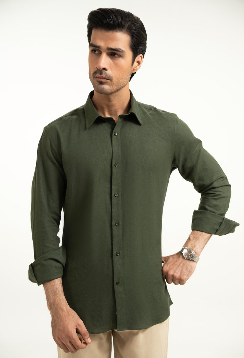 Alpine Green Linen Shirt