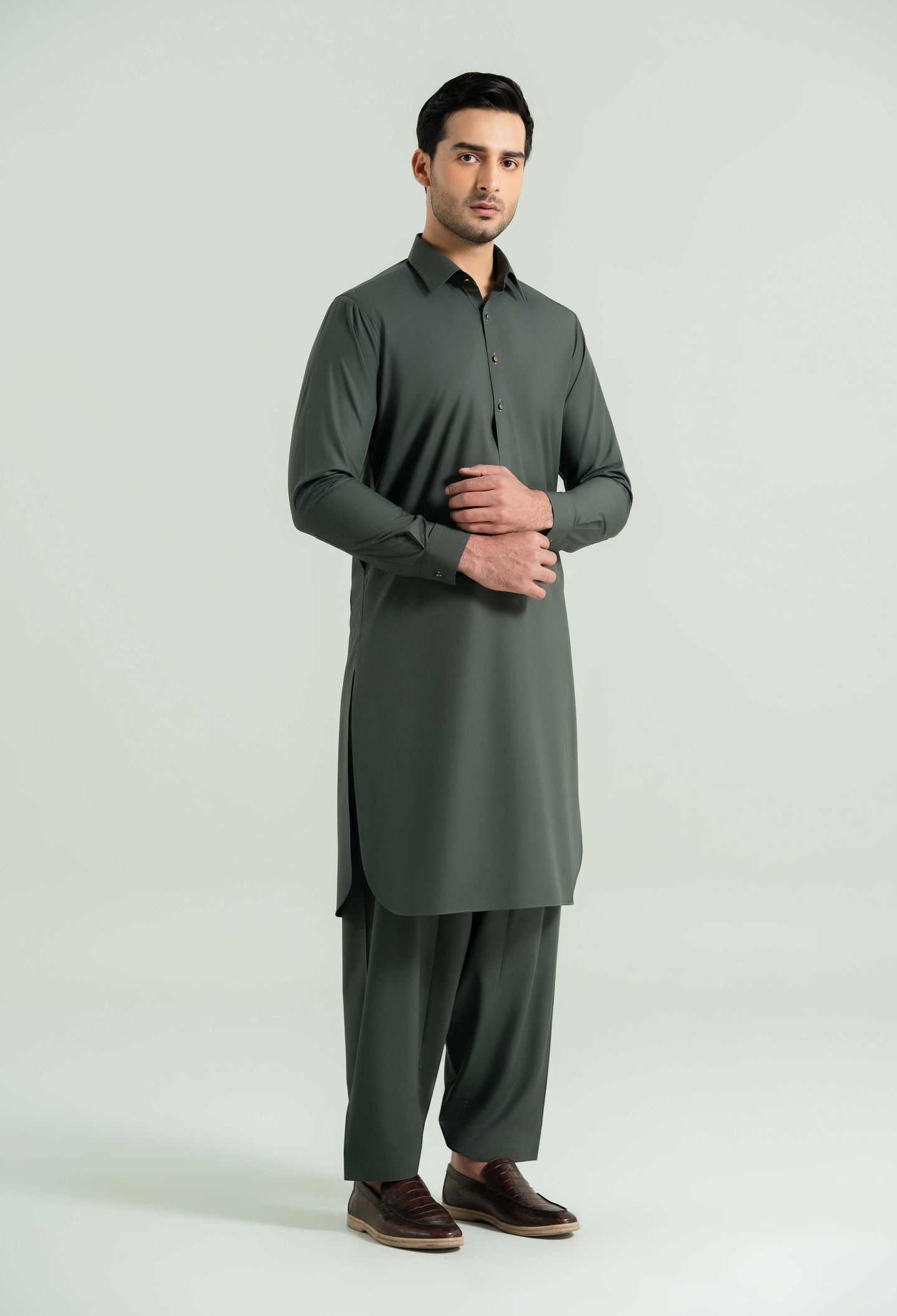 Fern Green Detailing Kameez Shalwar
