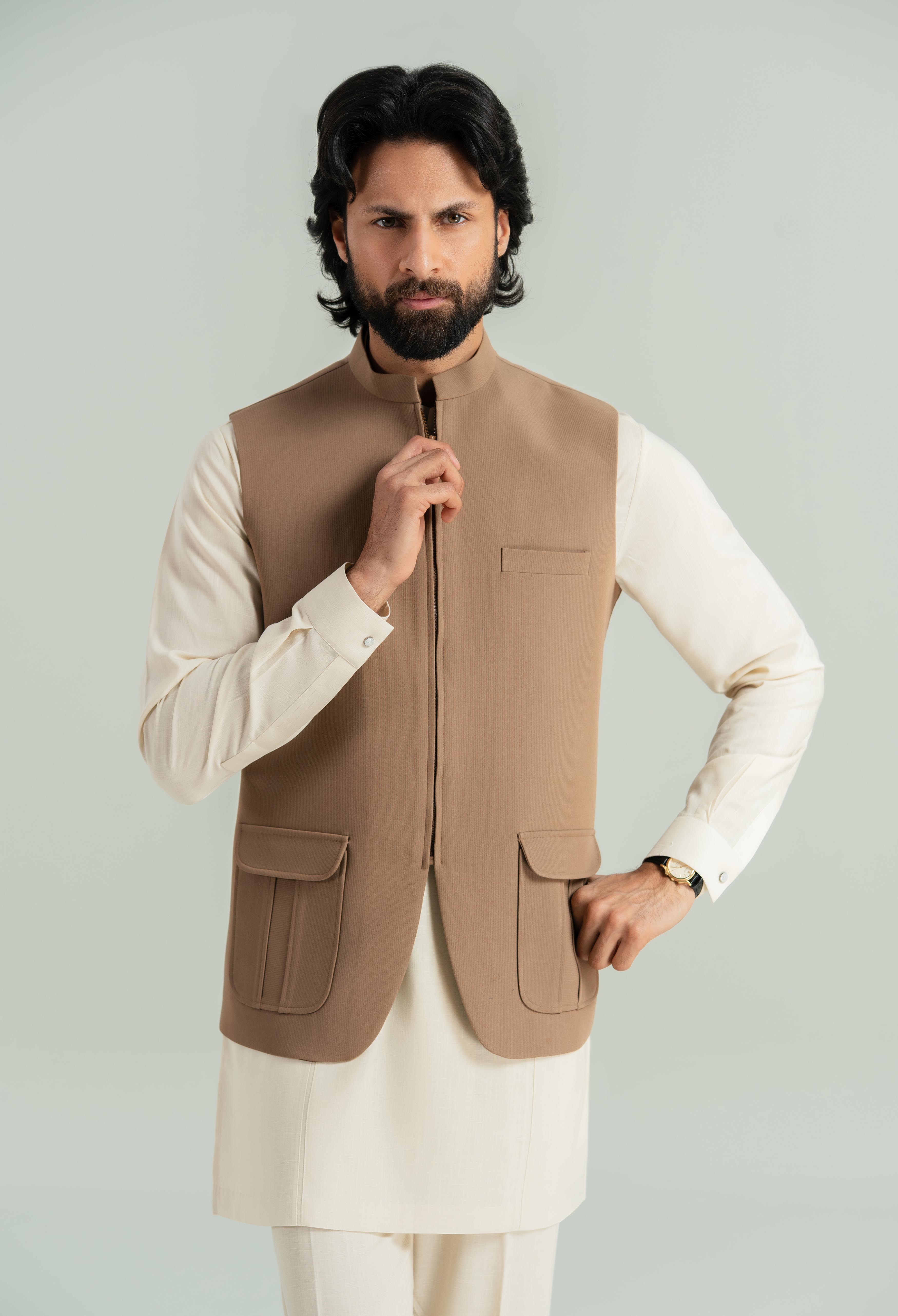 Sand Brown Corduroy Waistcoat