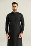 Jet Black Cotton Kameez Shalwar
