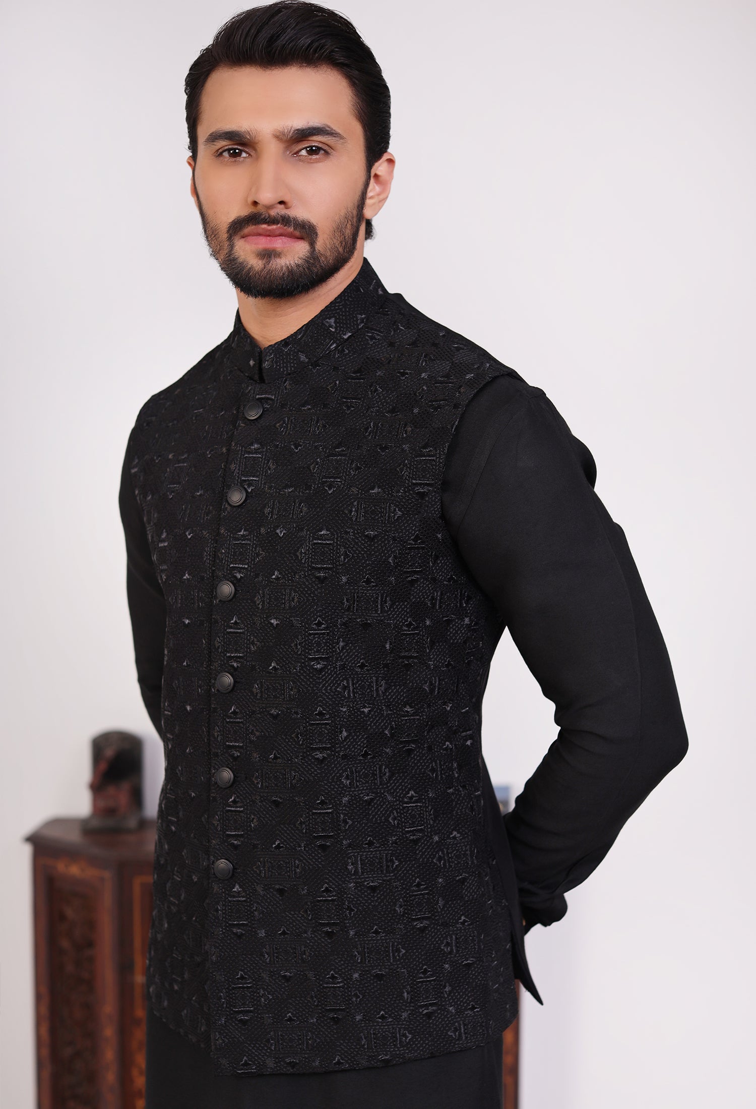 Jet Black Waistcoat (WC-000010)