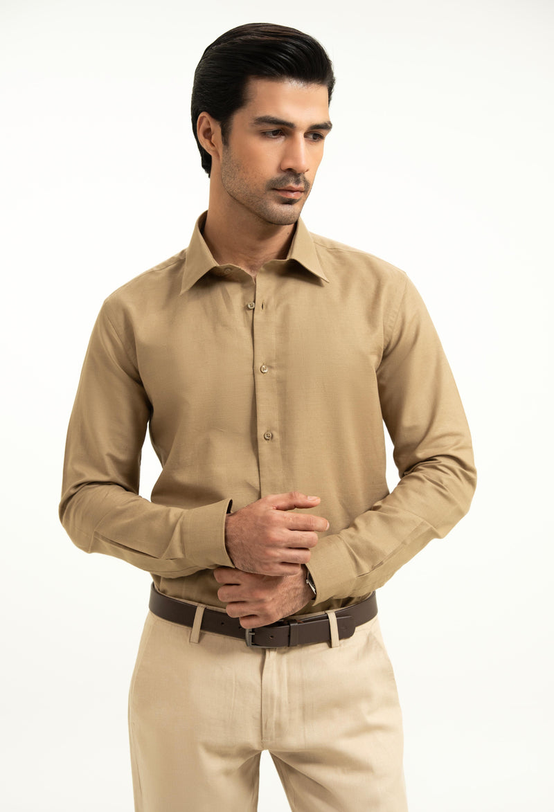 Peanut Brown Linen Shirt