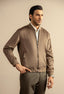 Dark Chocolate Brown Suede Bomber Jacket