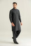 Dark Grey Blended Kameez Shalwar